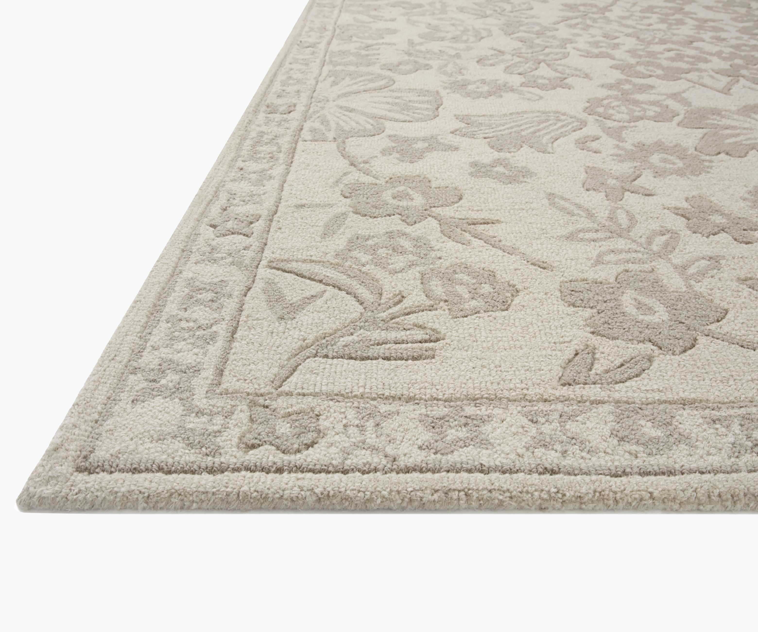 Arboretum Rose Garden Wool-Hooked Rug - Ivory