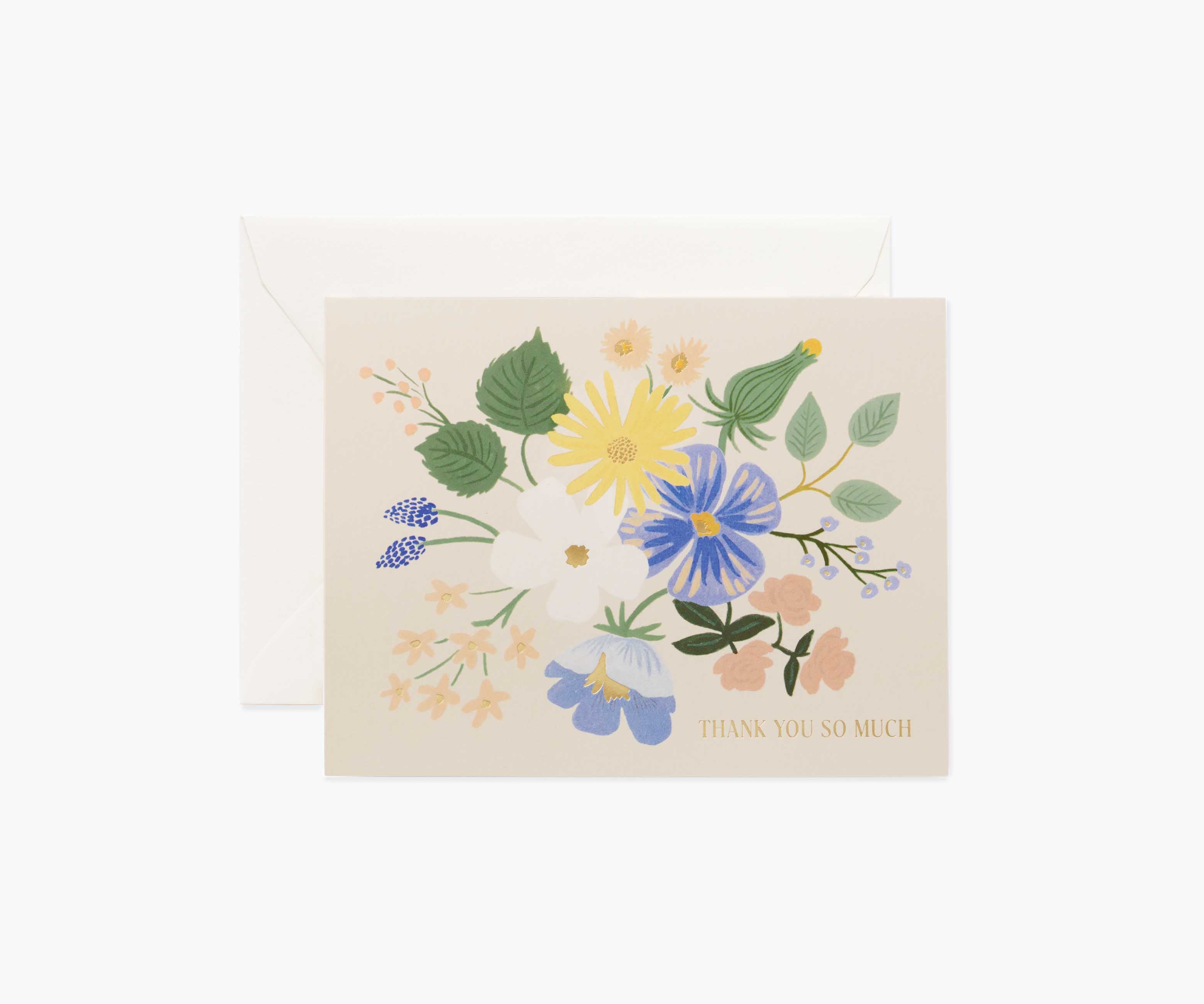 Garden Party Blue Thank You Greeting Card