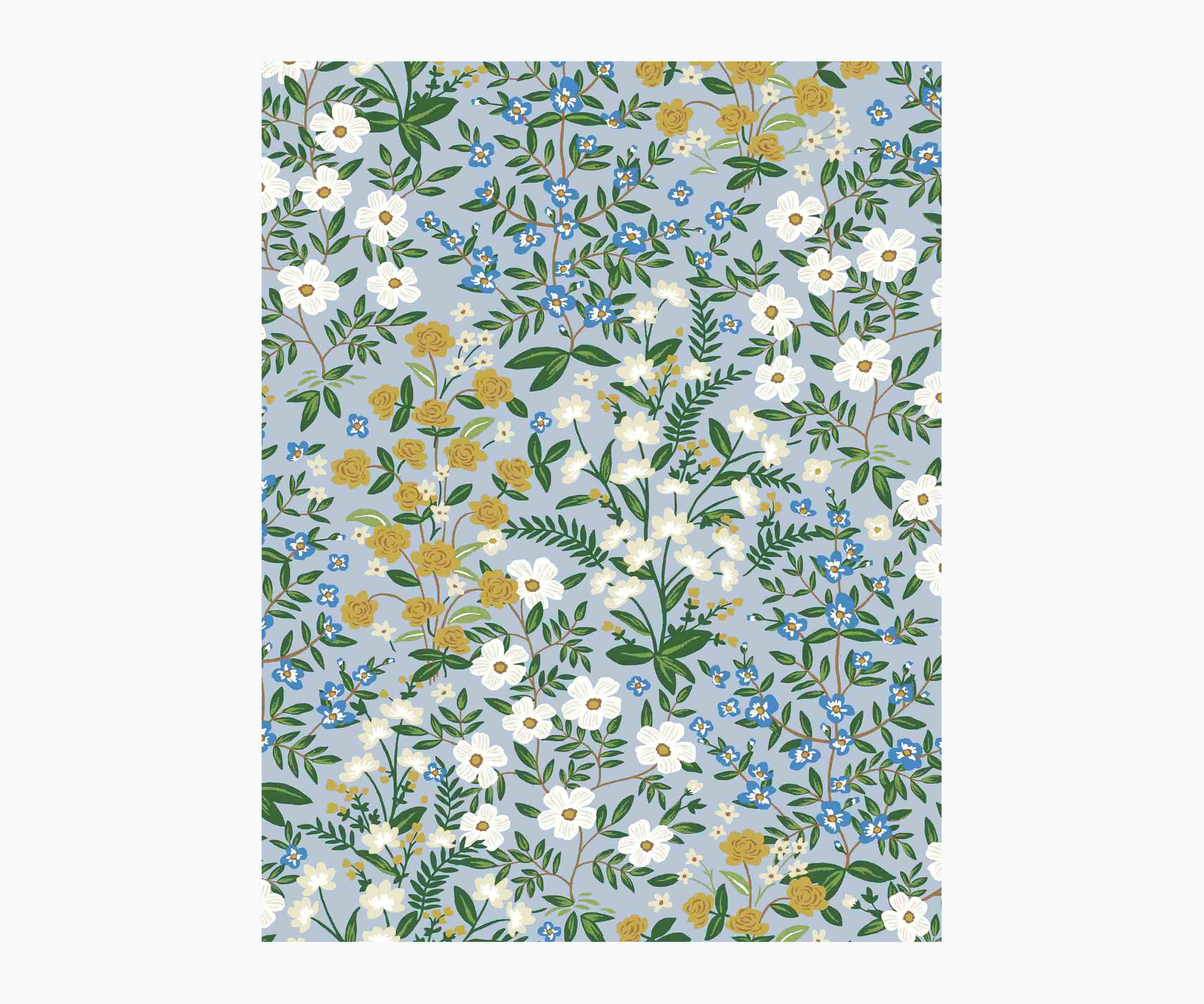 Wildwood Garden Wallpaper Sample - Blue