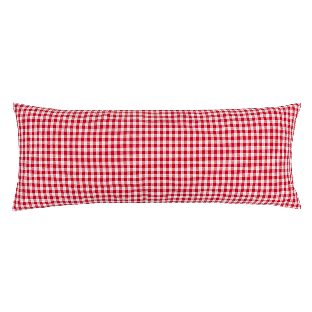 The Red Gingham Extra Long Lumbar Throw Pillow