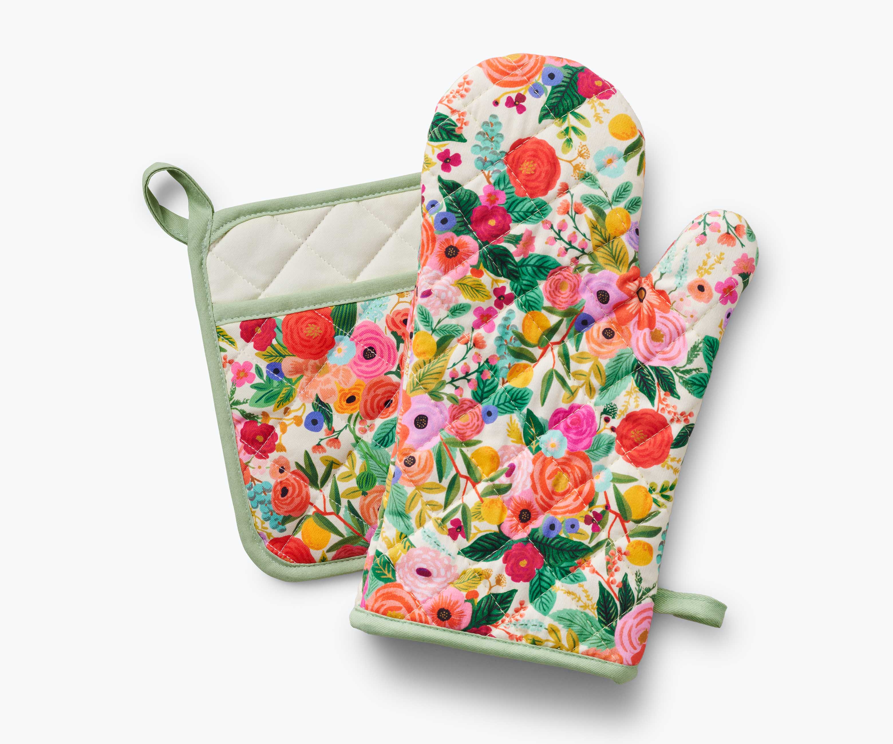 Oven Mitt and Pot Holder Set - Garden Party