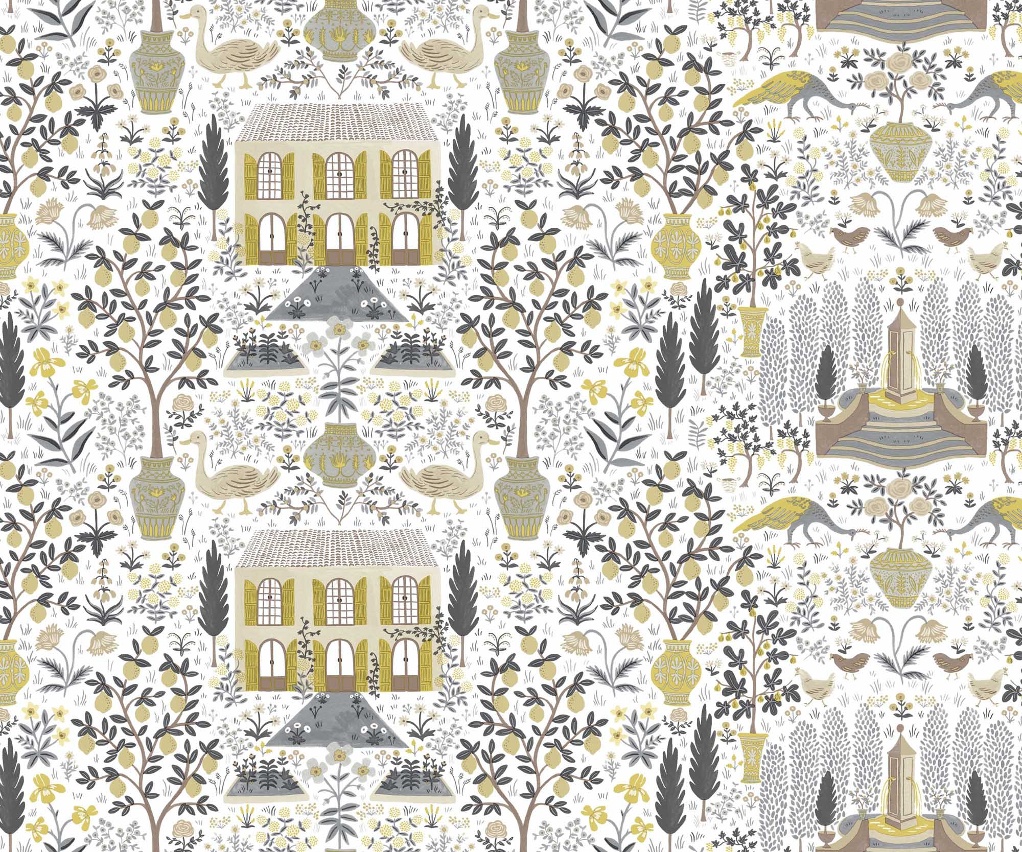 Camont Wallpaper - Linen & Metallic Gold