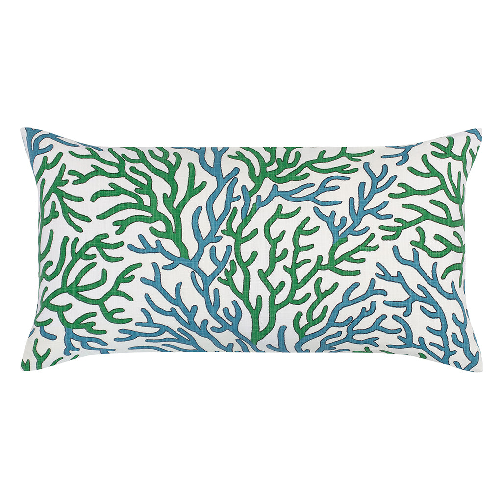 The Green and Teal Reef Throw Pillow