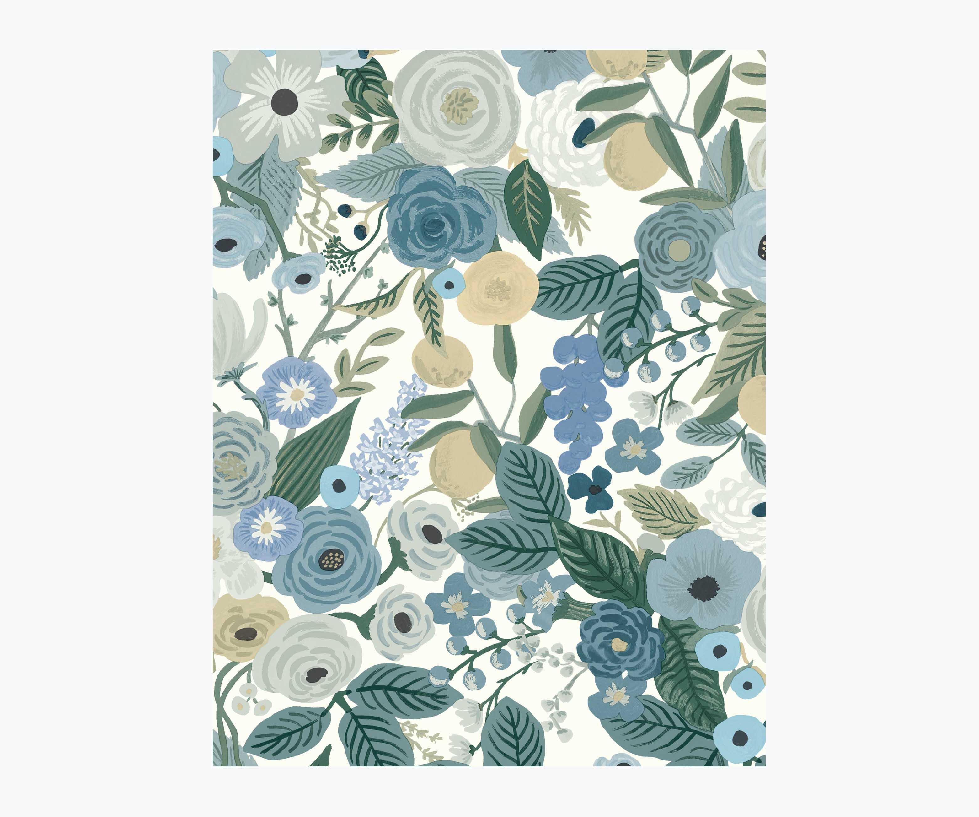 Garden Party Wallpaper Sample - Indigo Multi