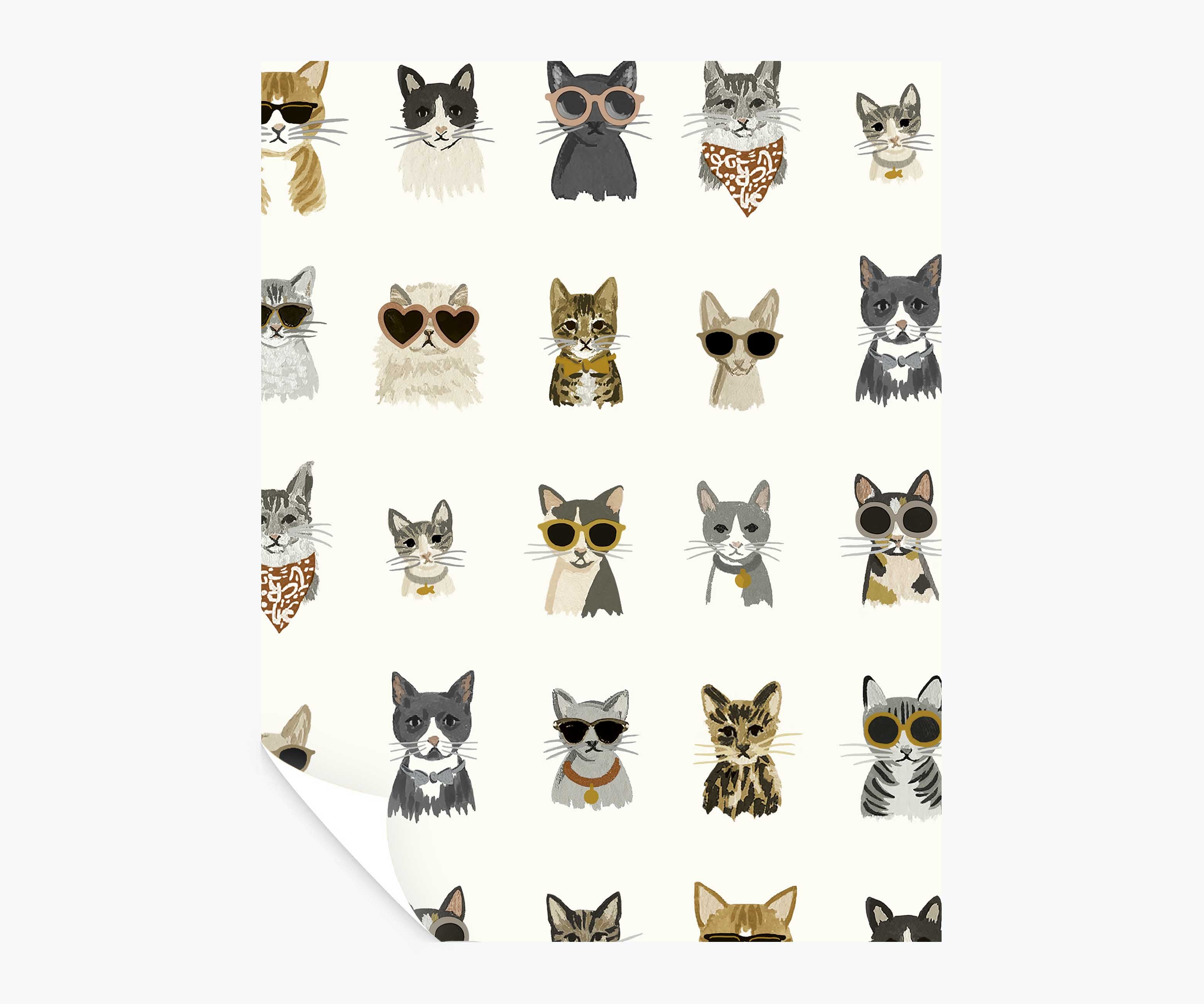 Cool Cats Peel & Stick Wallpaper Sample - Grey & Gold