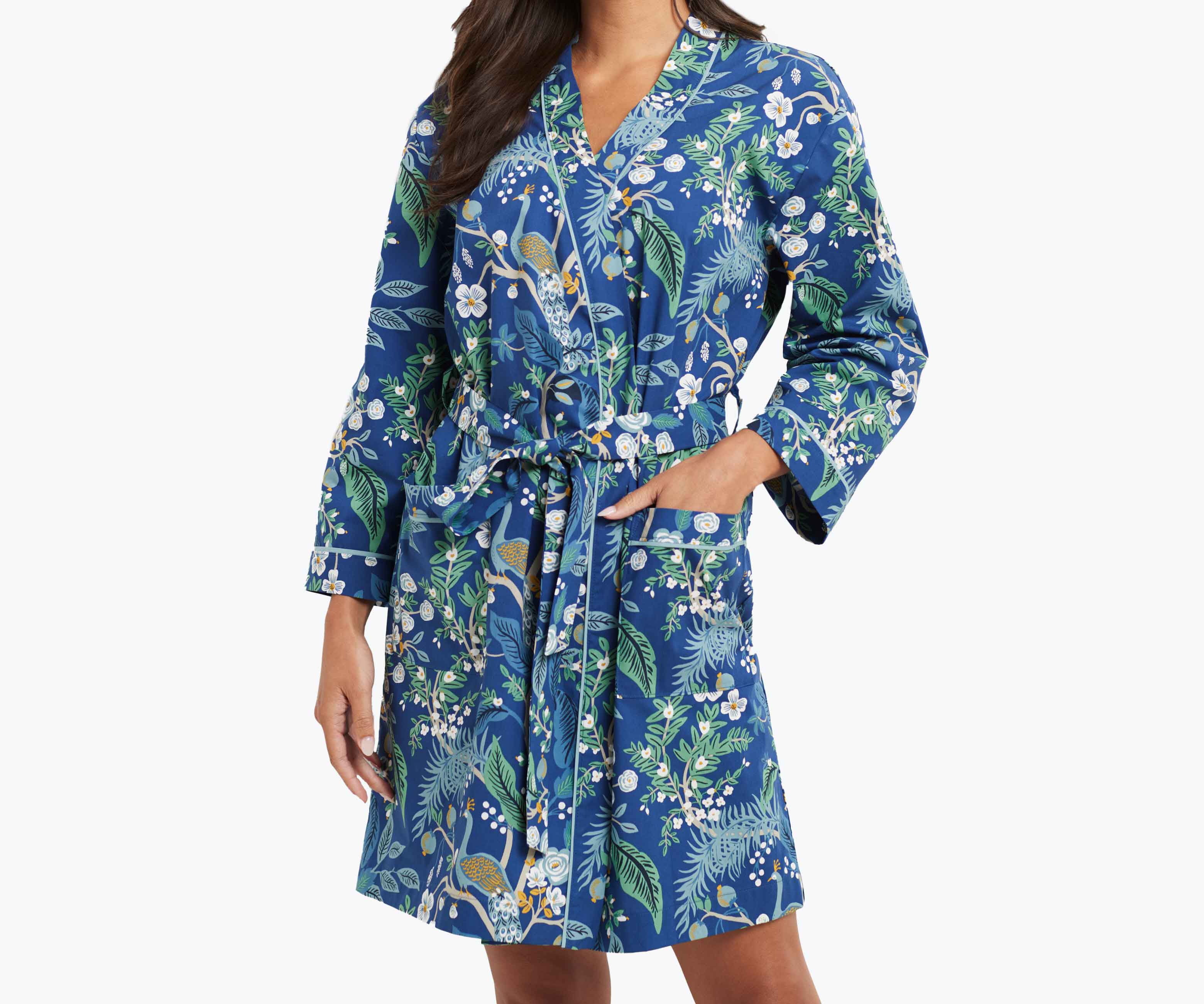 Poplin Robe - Peacock