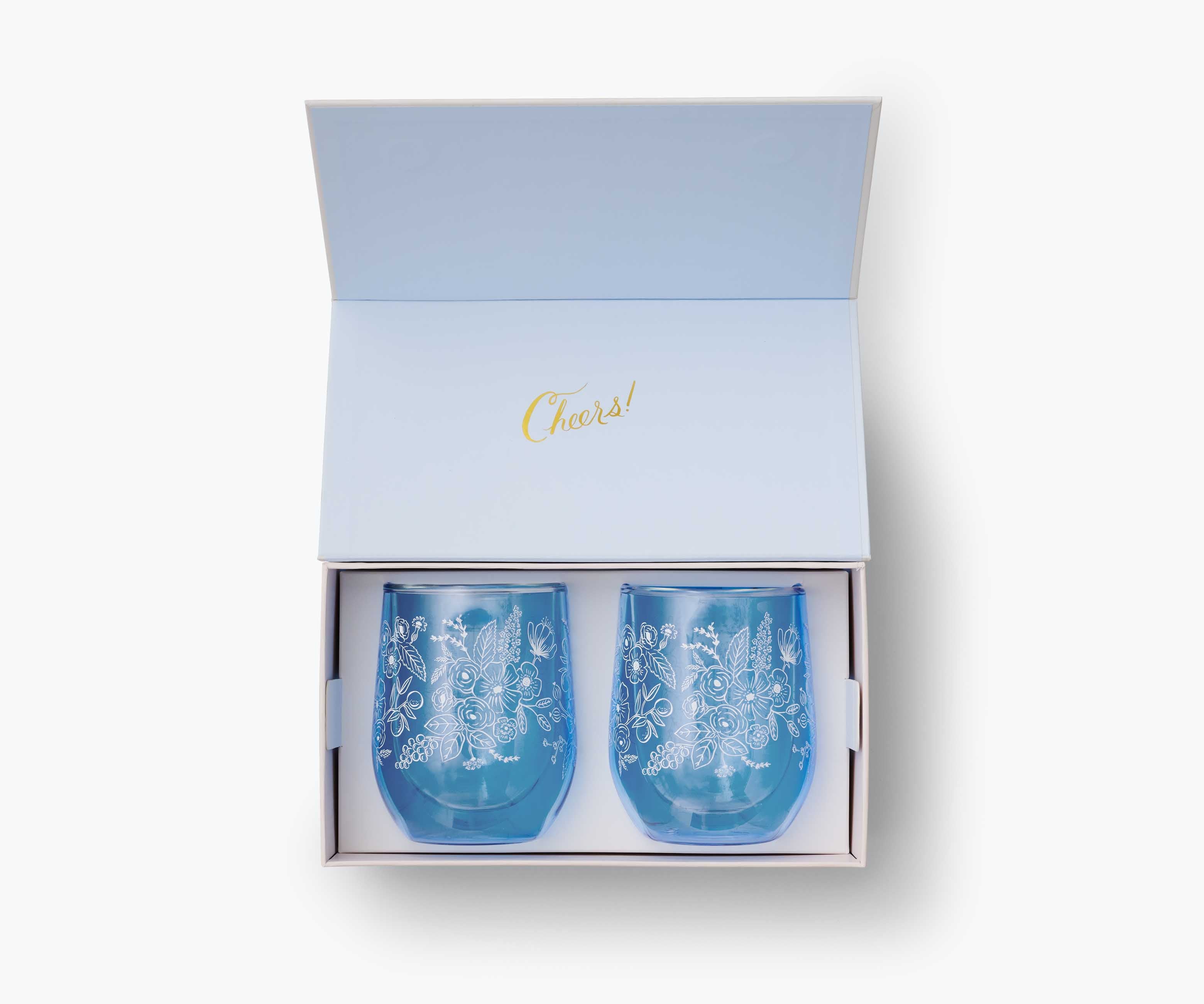 Stemless Glass Set - Blue Colette