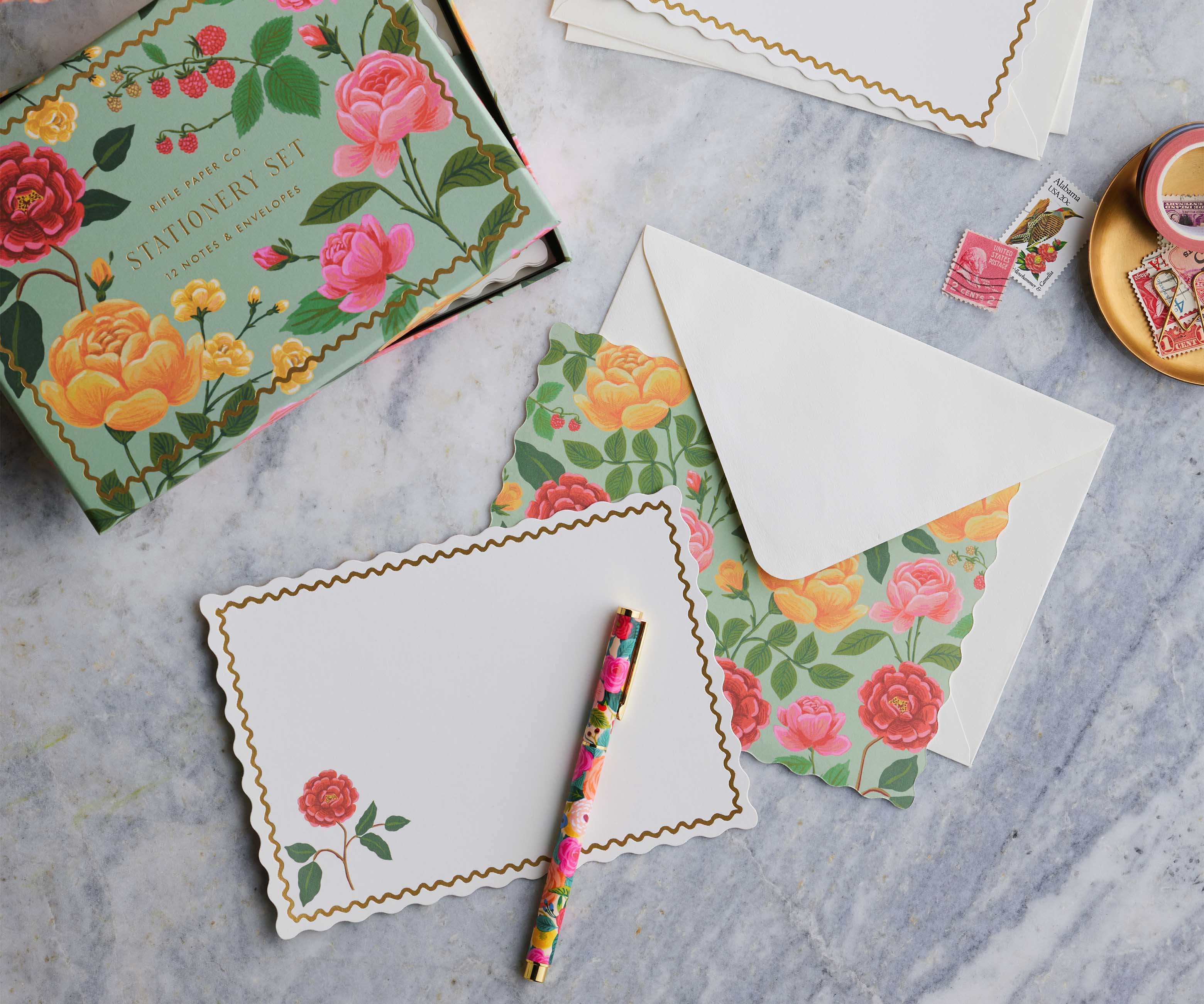 Social Stationery Set - Roses