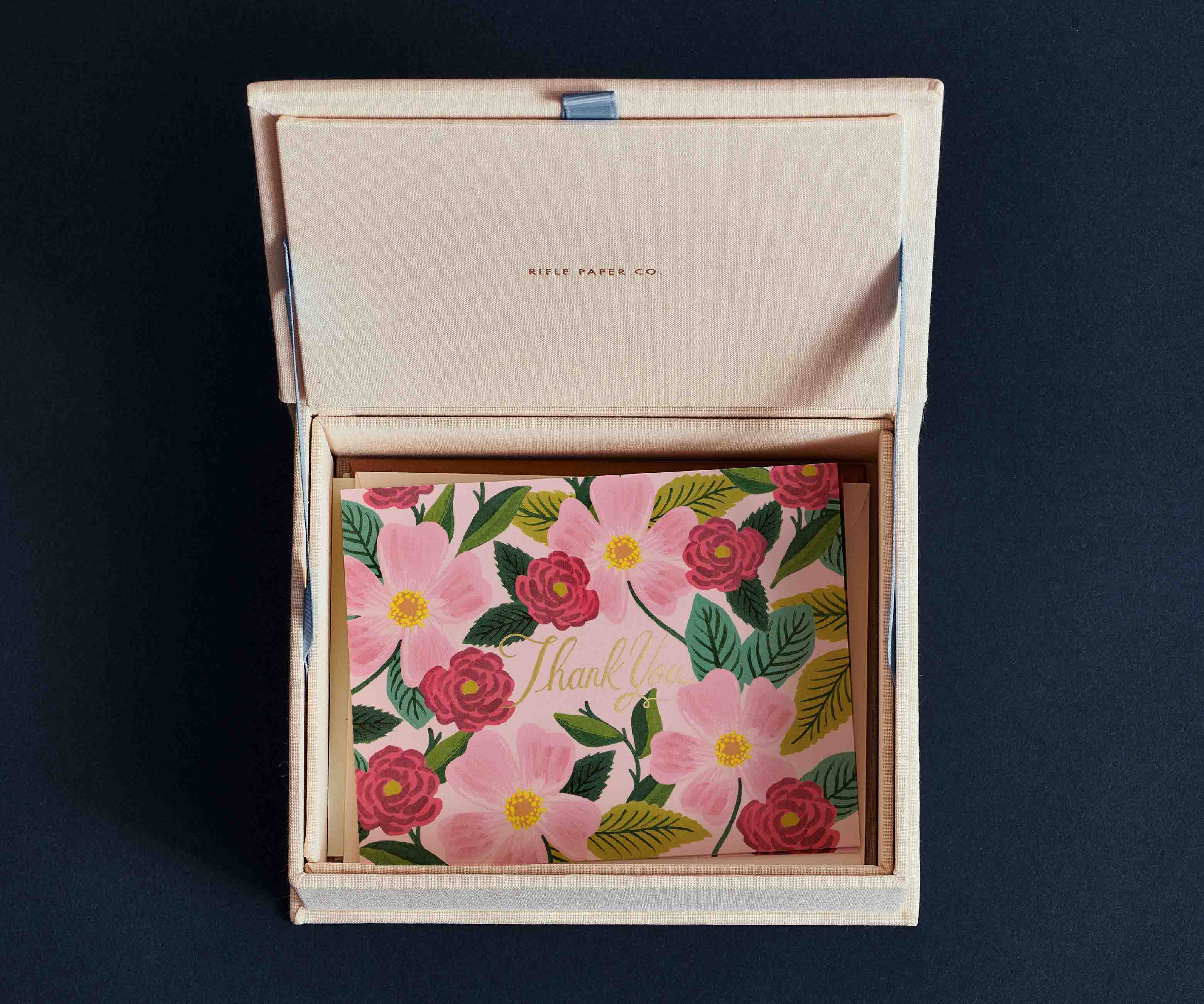 Medium Embroidered Keepsake Box - Garden Party Blue