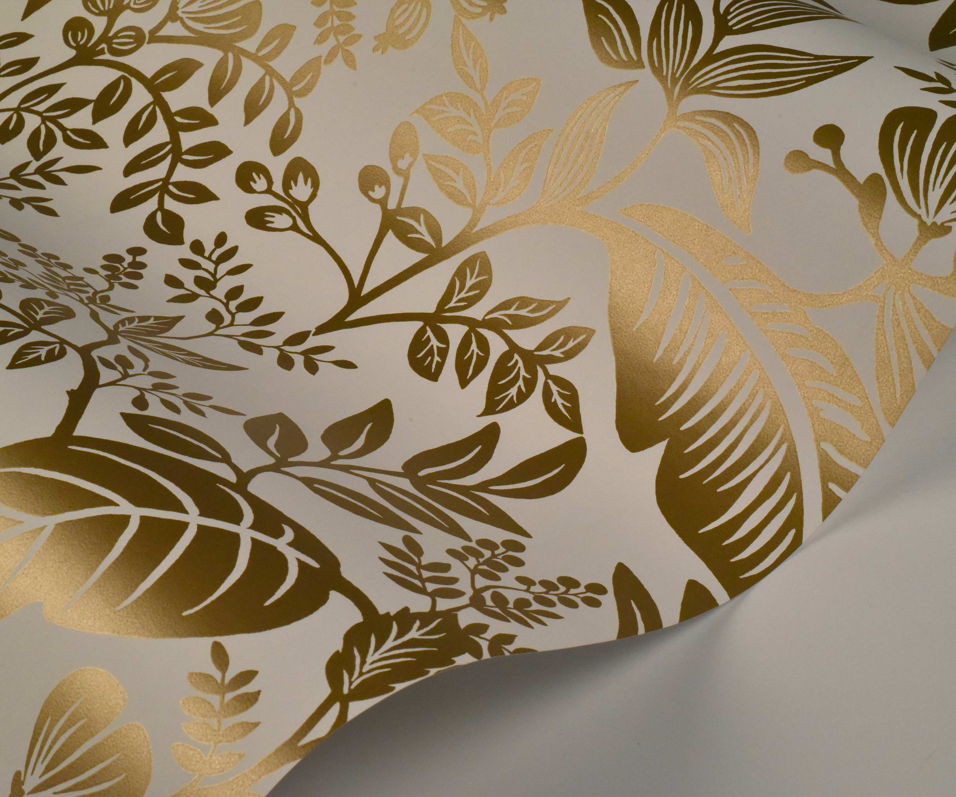 Canopy Wallpaper Sample - Metallic Gold & White