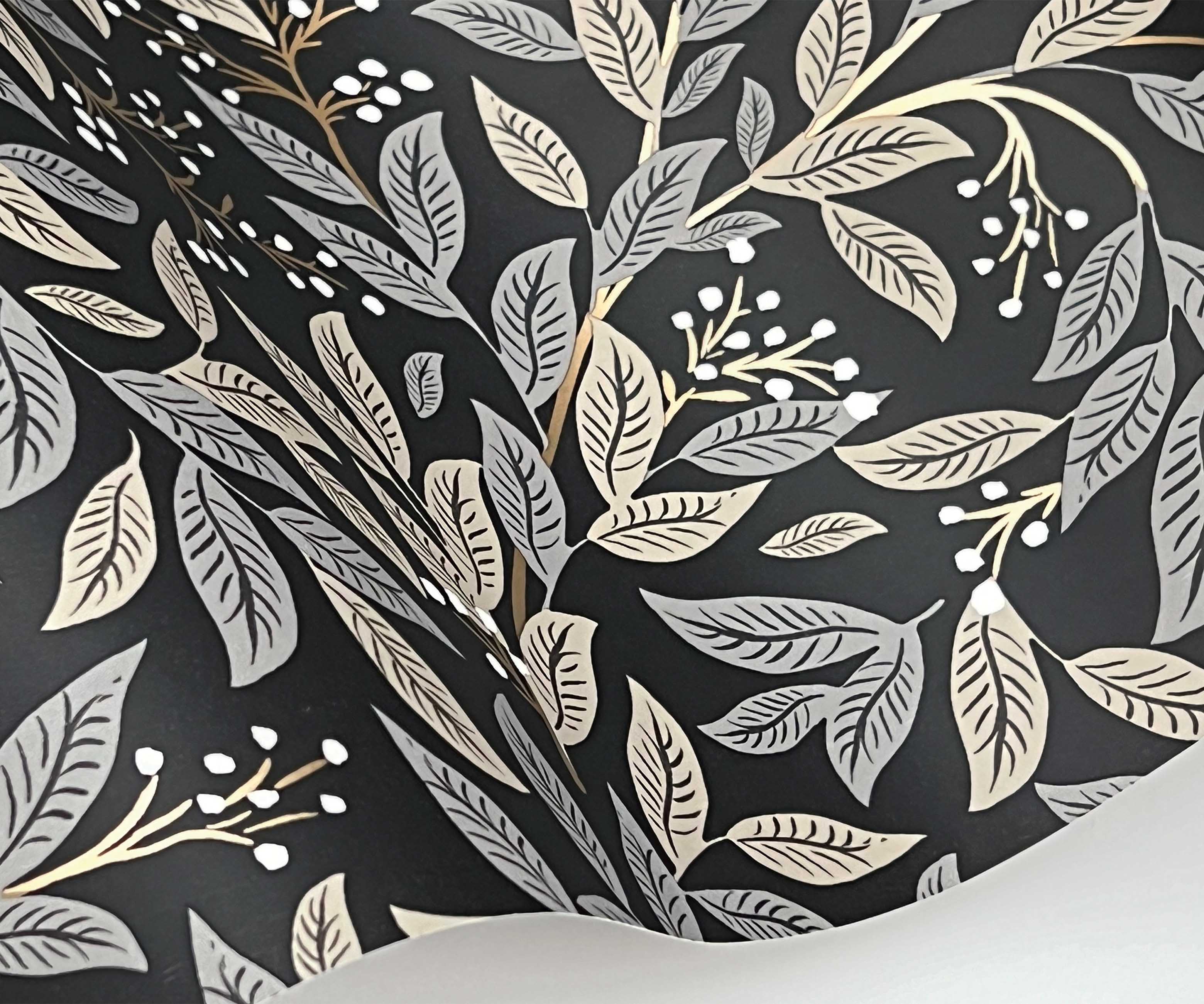 Willowberry Wallpaper Sample - Black