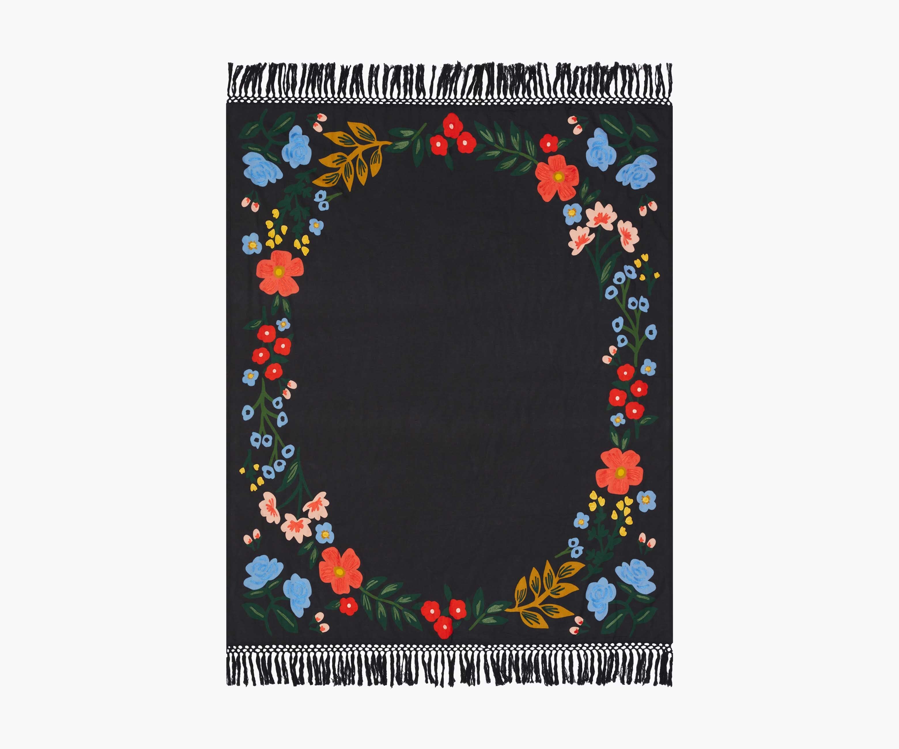 Luxembourg Embroidered Throw - Black