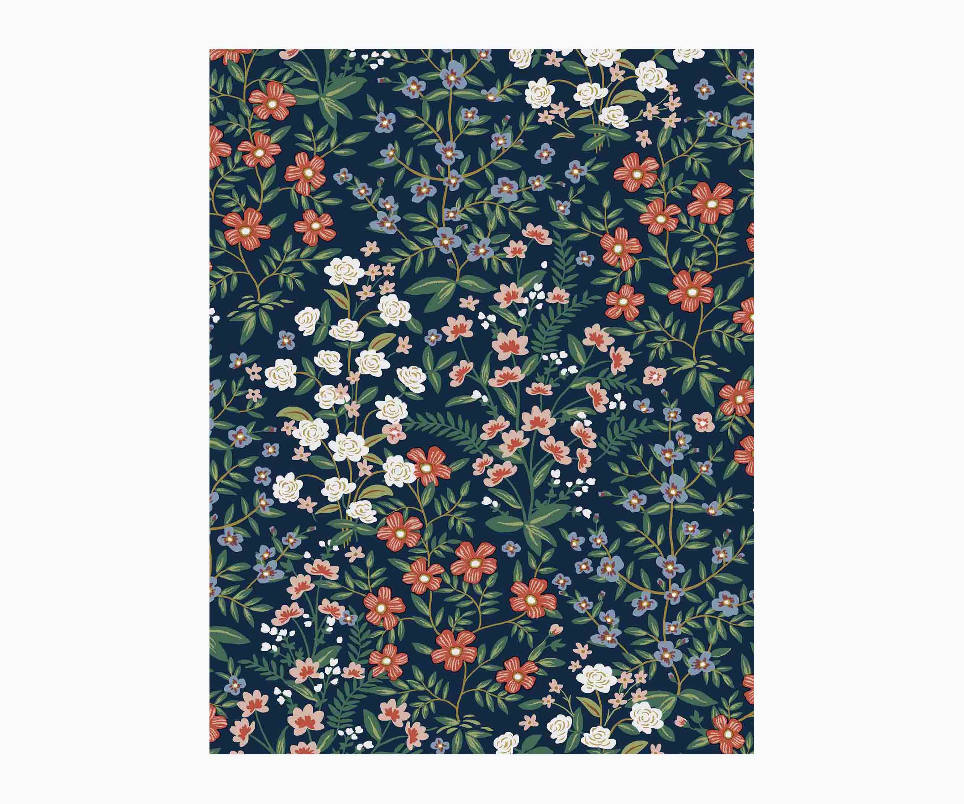 Wildwood Garden Wallpaper Sample - Navy