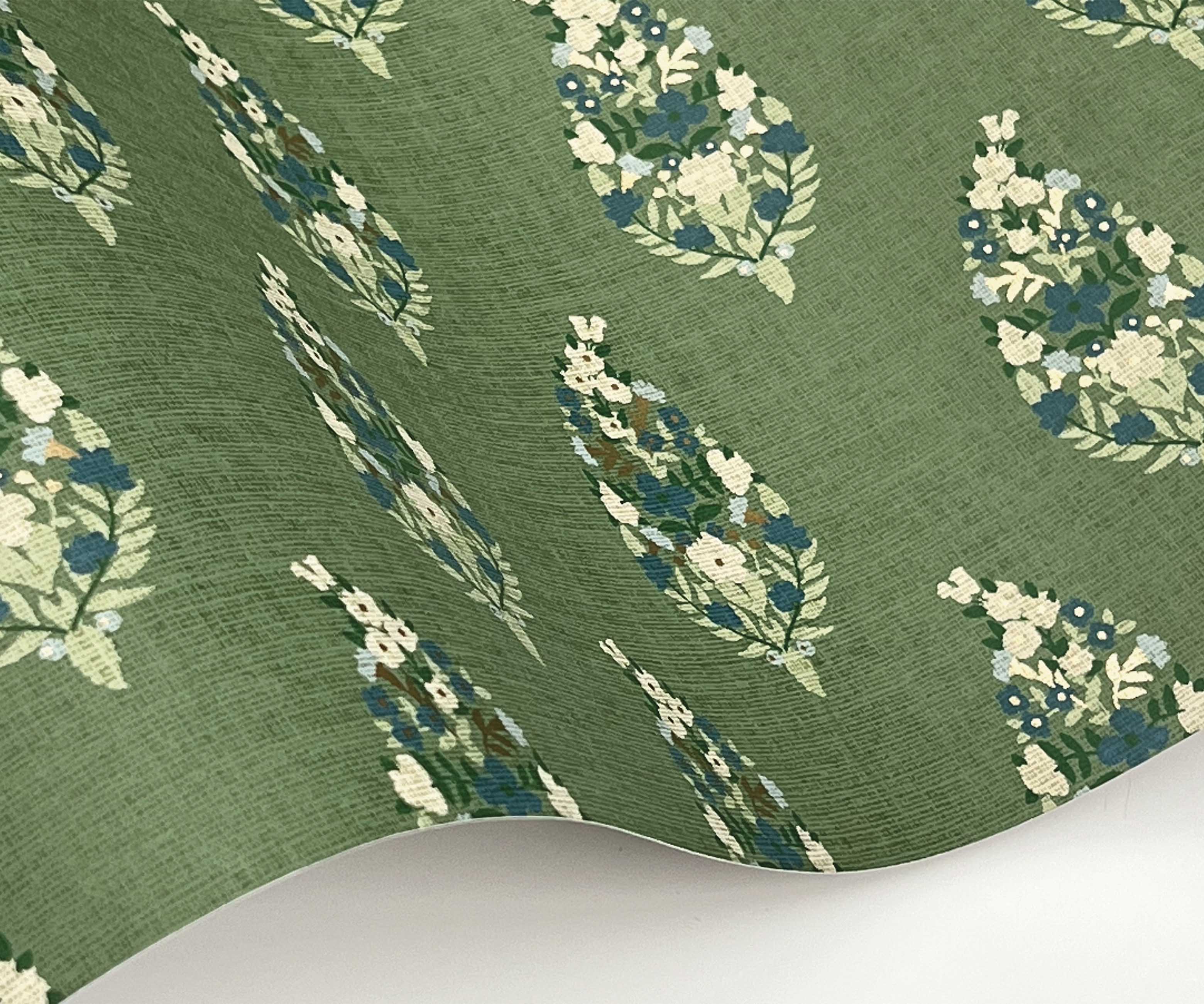 Paisley Wallpaper Sample - Green