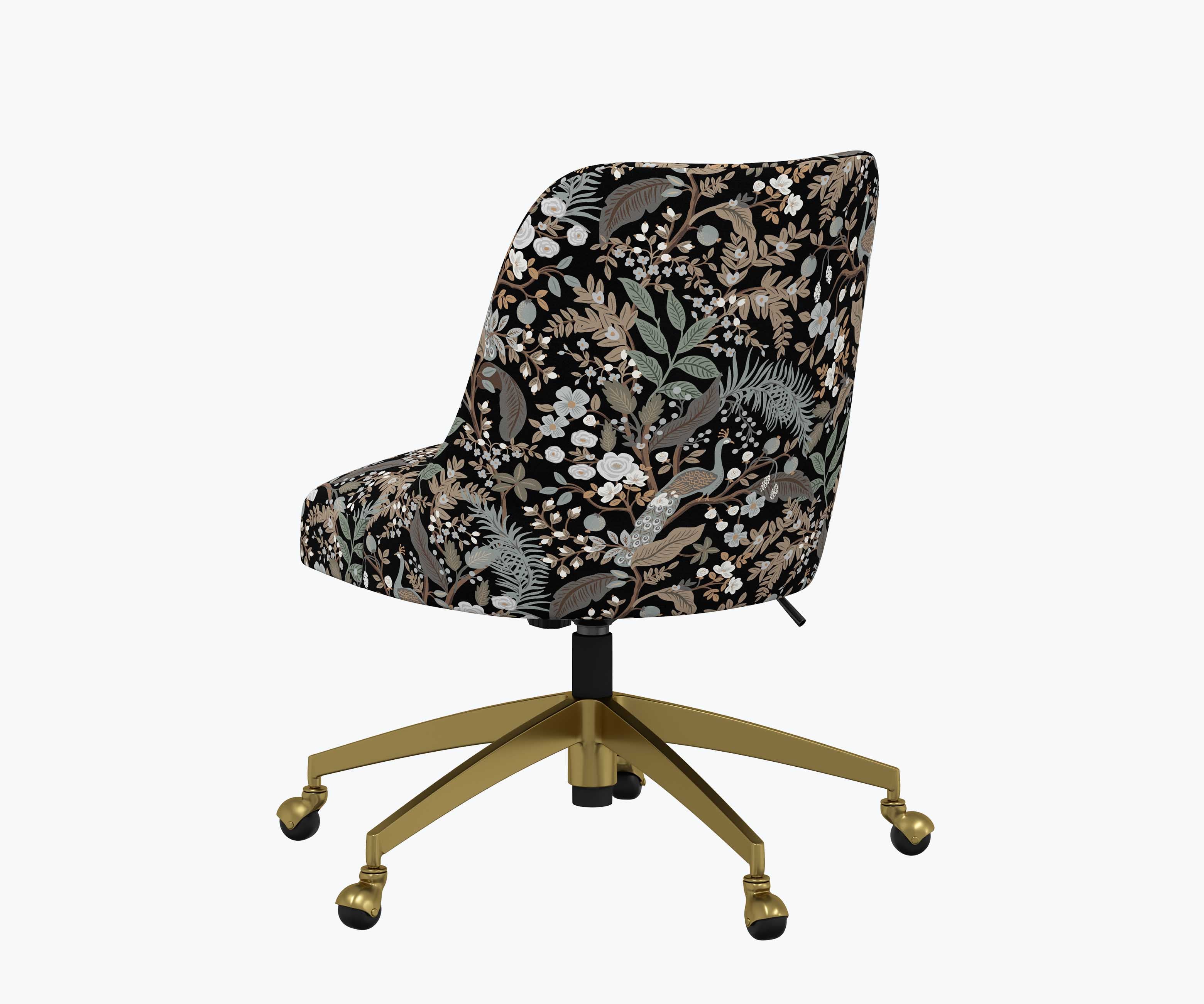 Oxford Desk Chair - Peacock Garden Black