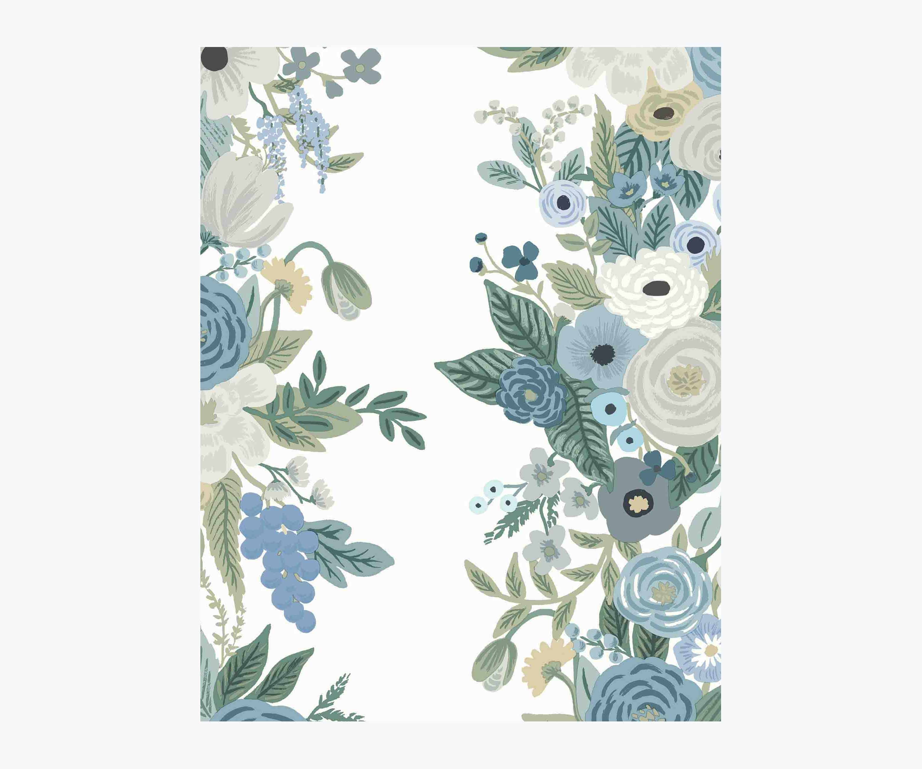 Garden Party Trellis Wallpaper Sample - Indigo