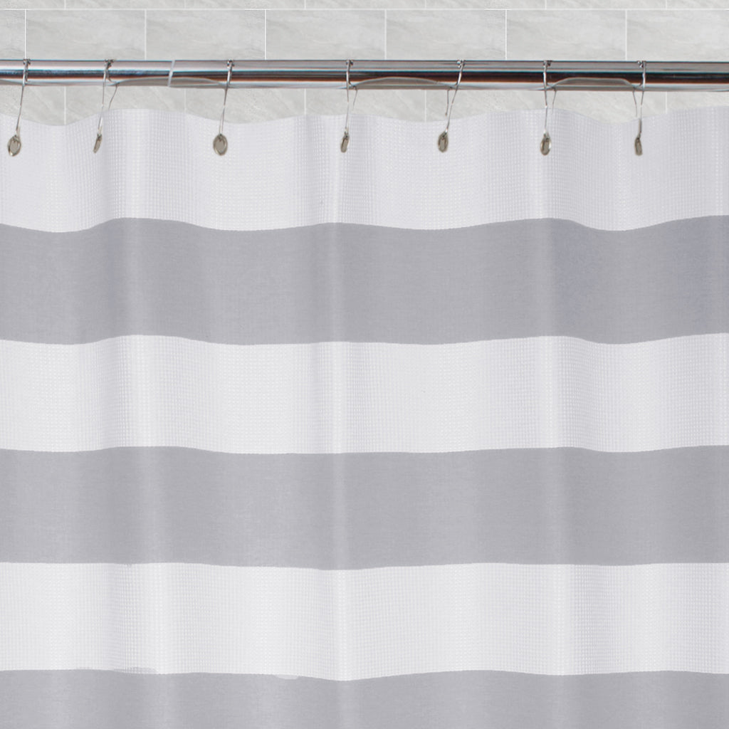 The Grey Sail Striped Shower Curtain