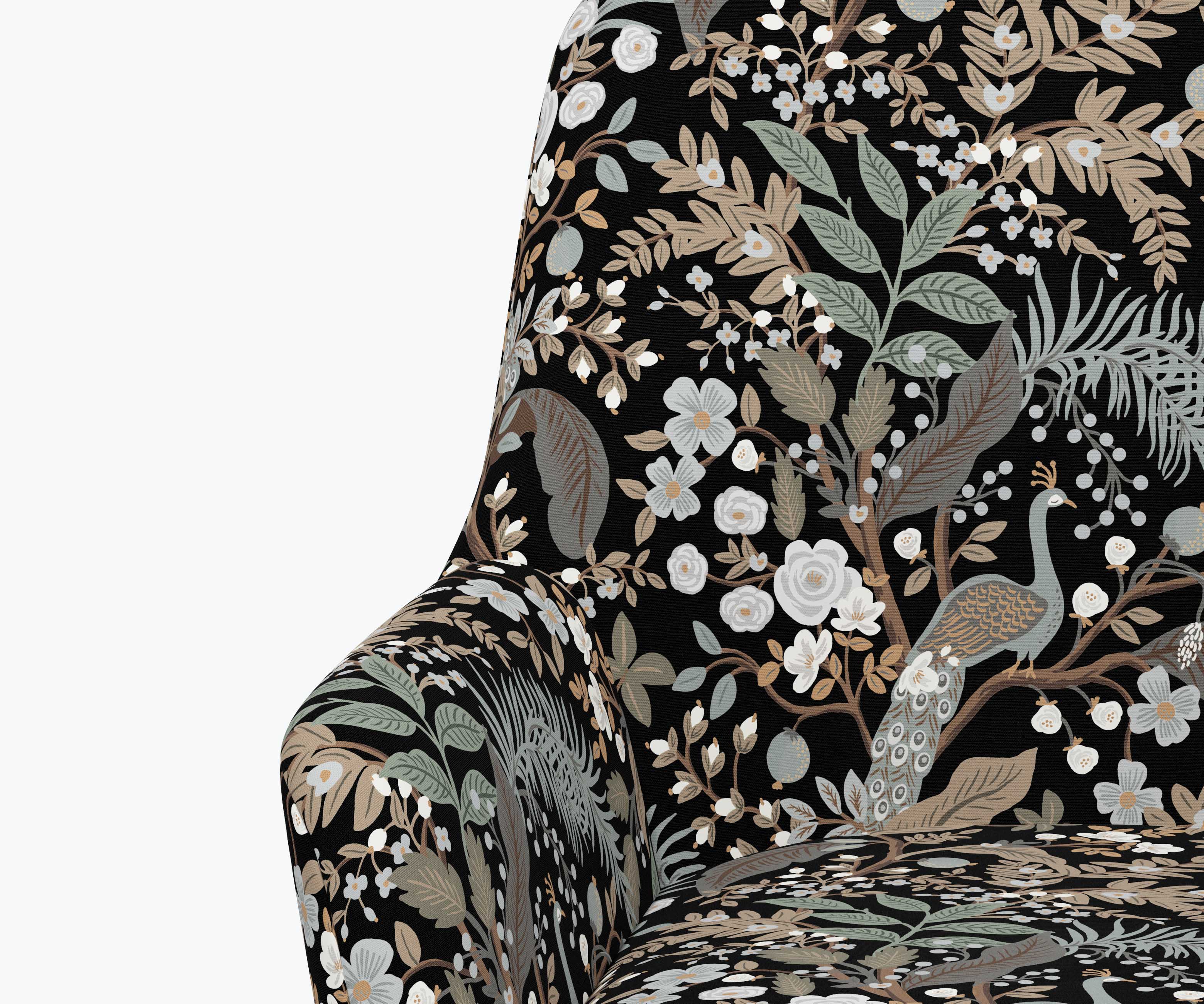 Cambridge Desk Chair - Peacock Garden Black