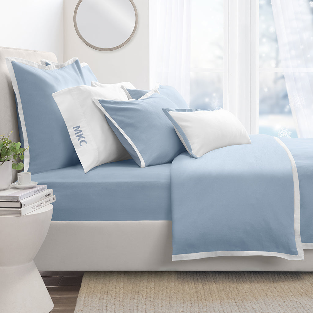 French Blue Hudson Flannel Duvet Cover