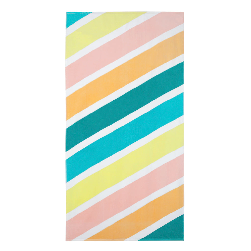 The Retro Diagonal Striped Beach Towel