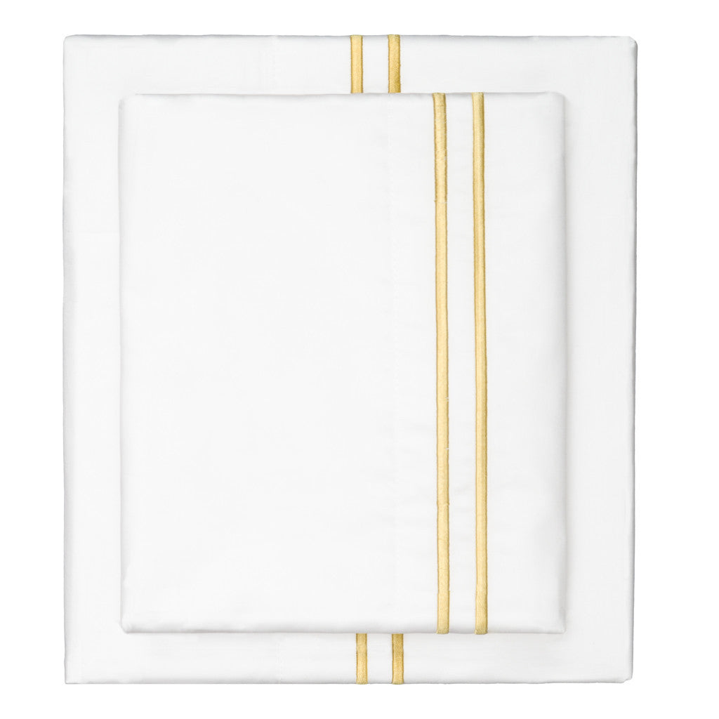 Yellow Lines Embroidered Pillowcase Pair