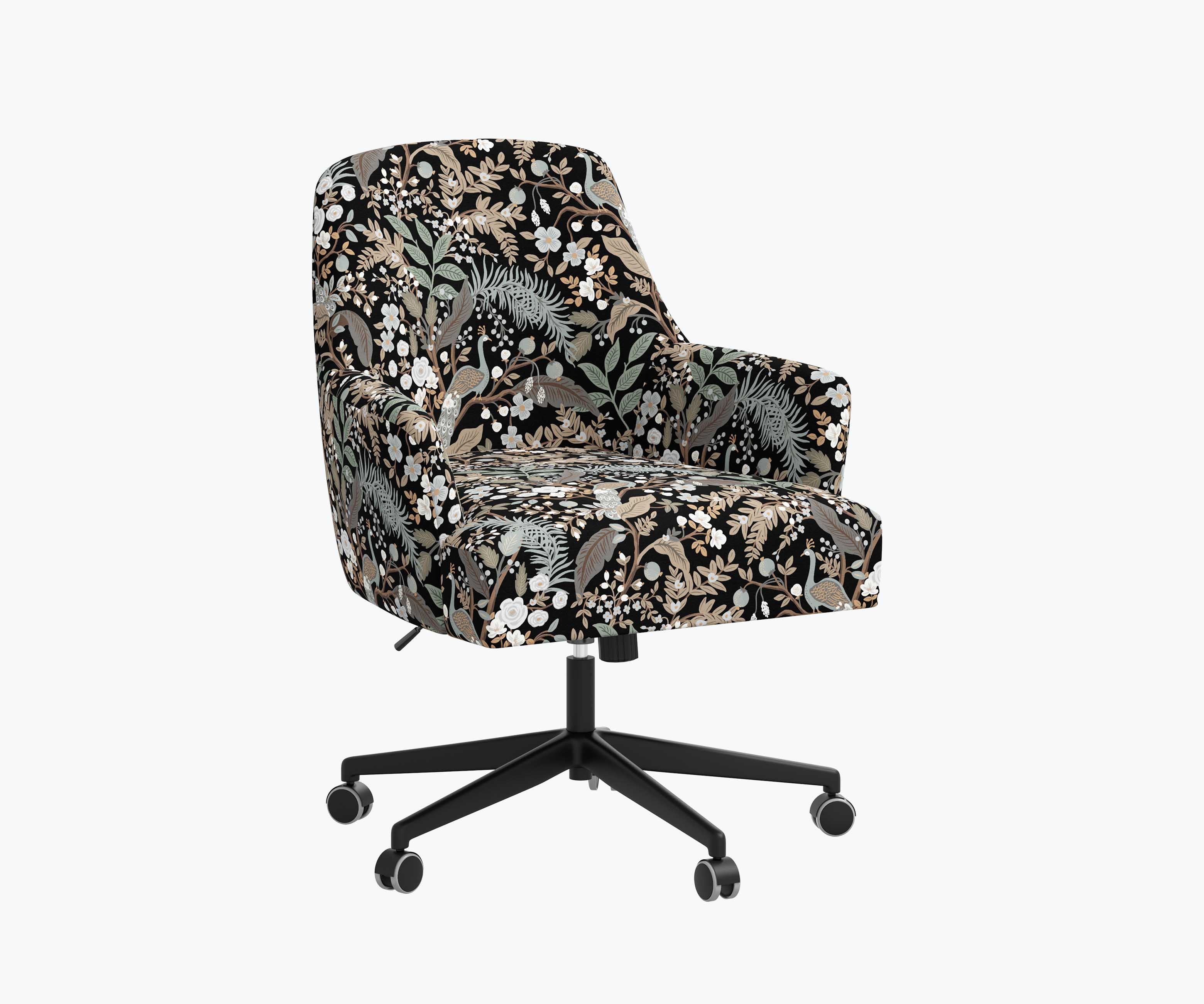 Cambridge Desk Chair - Peacock Garden Black