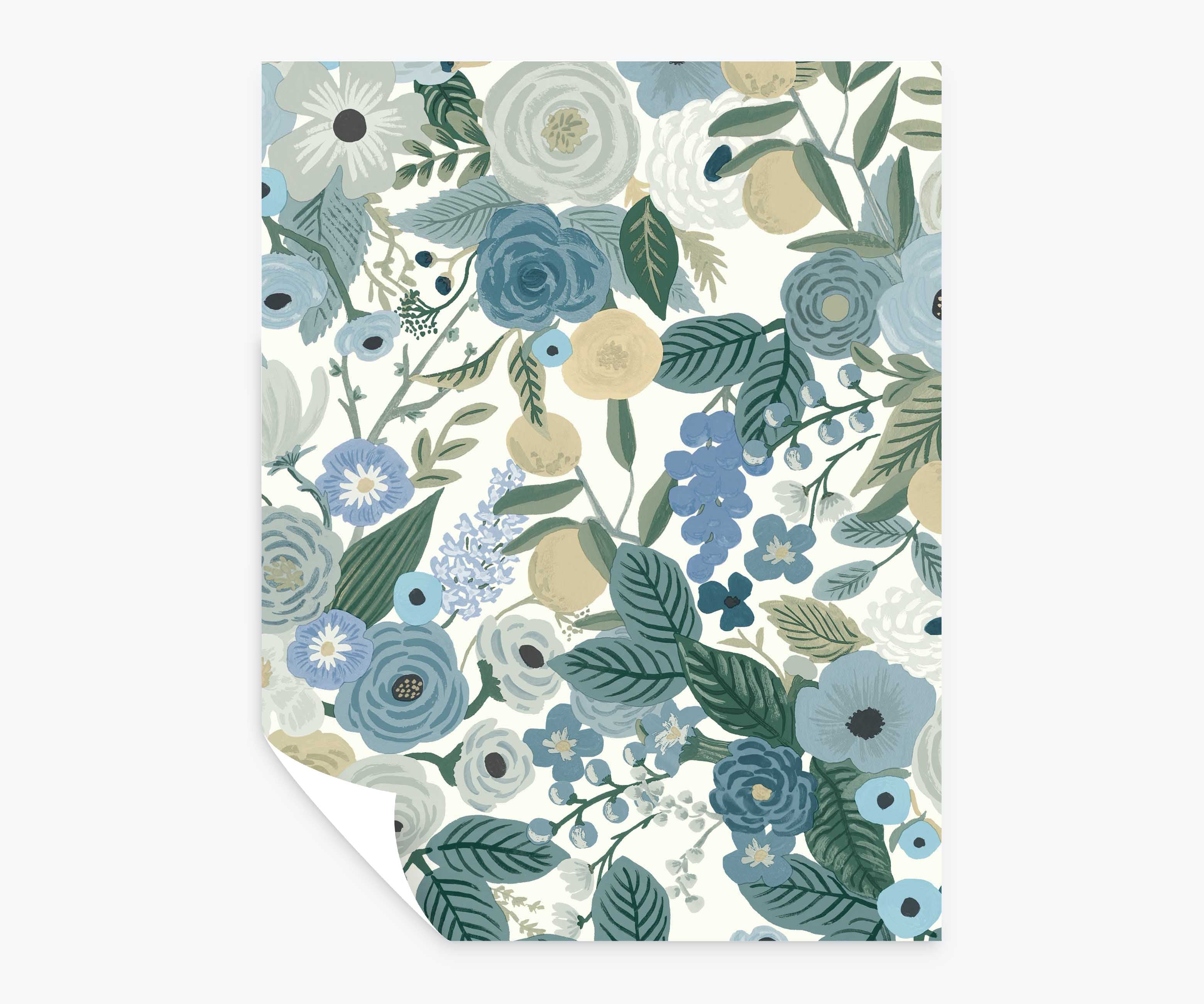 Garden Party Peel & Stick Wallpaper Sample - Indigo Multi