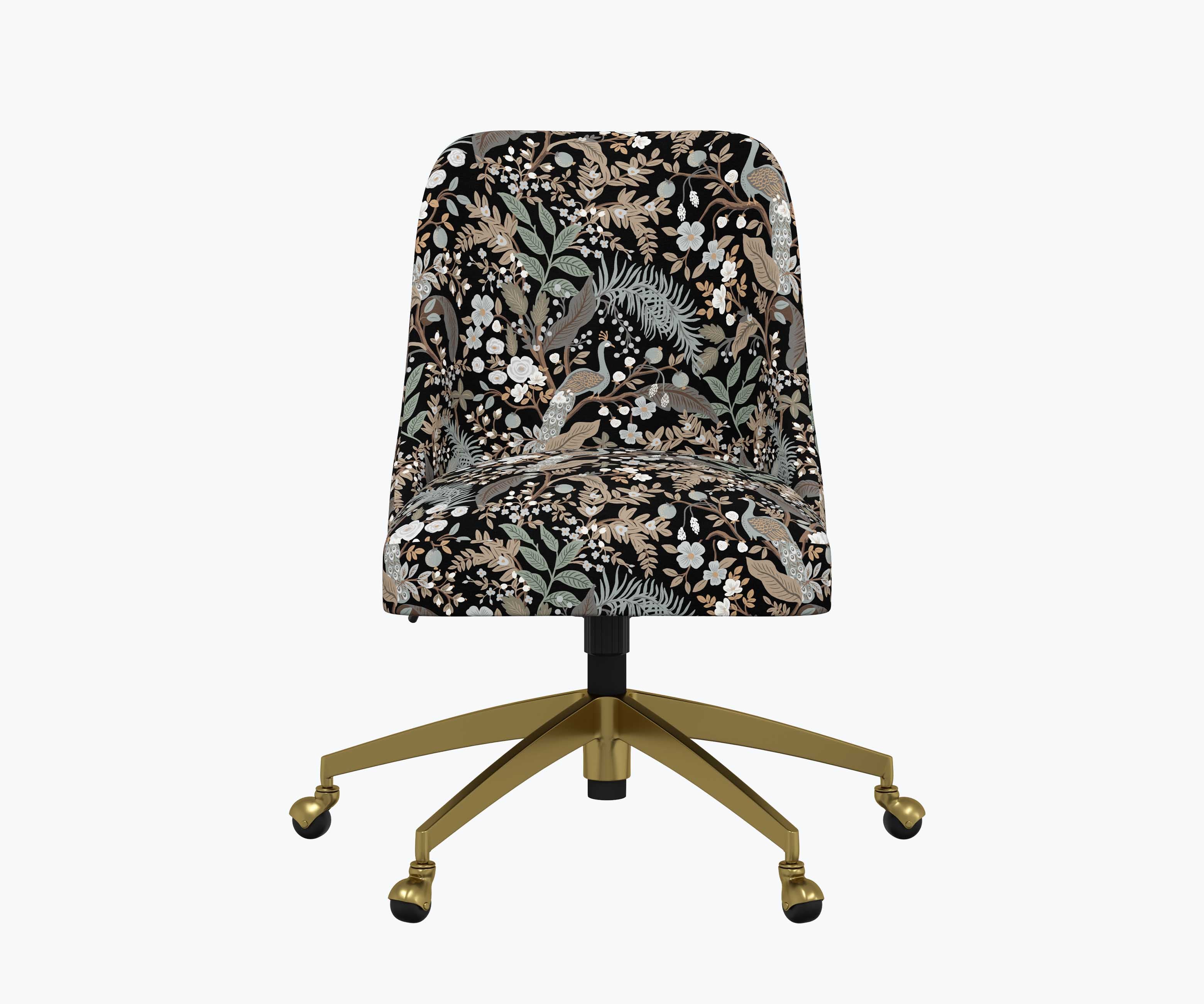 Oxford Desk Chair - Peacock Garden Black