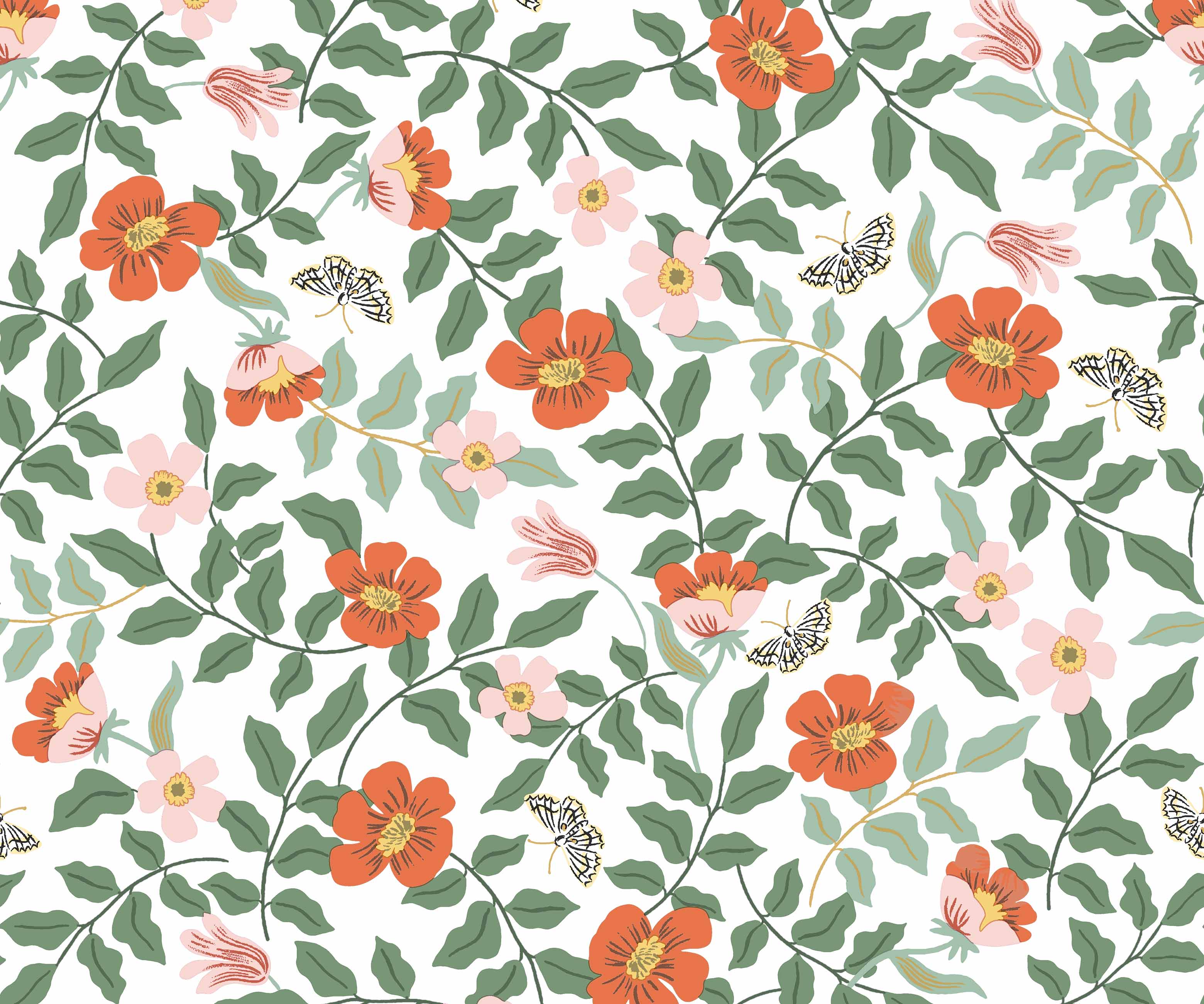 Primrose Peel & Stick Wallpaper - Rose & Cream