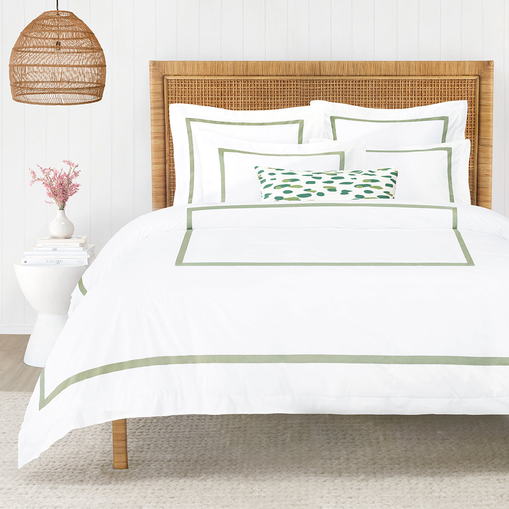 Bella Eucalyptus Framed Percale Euro Sham