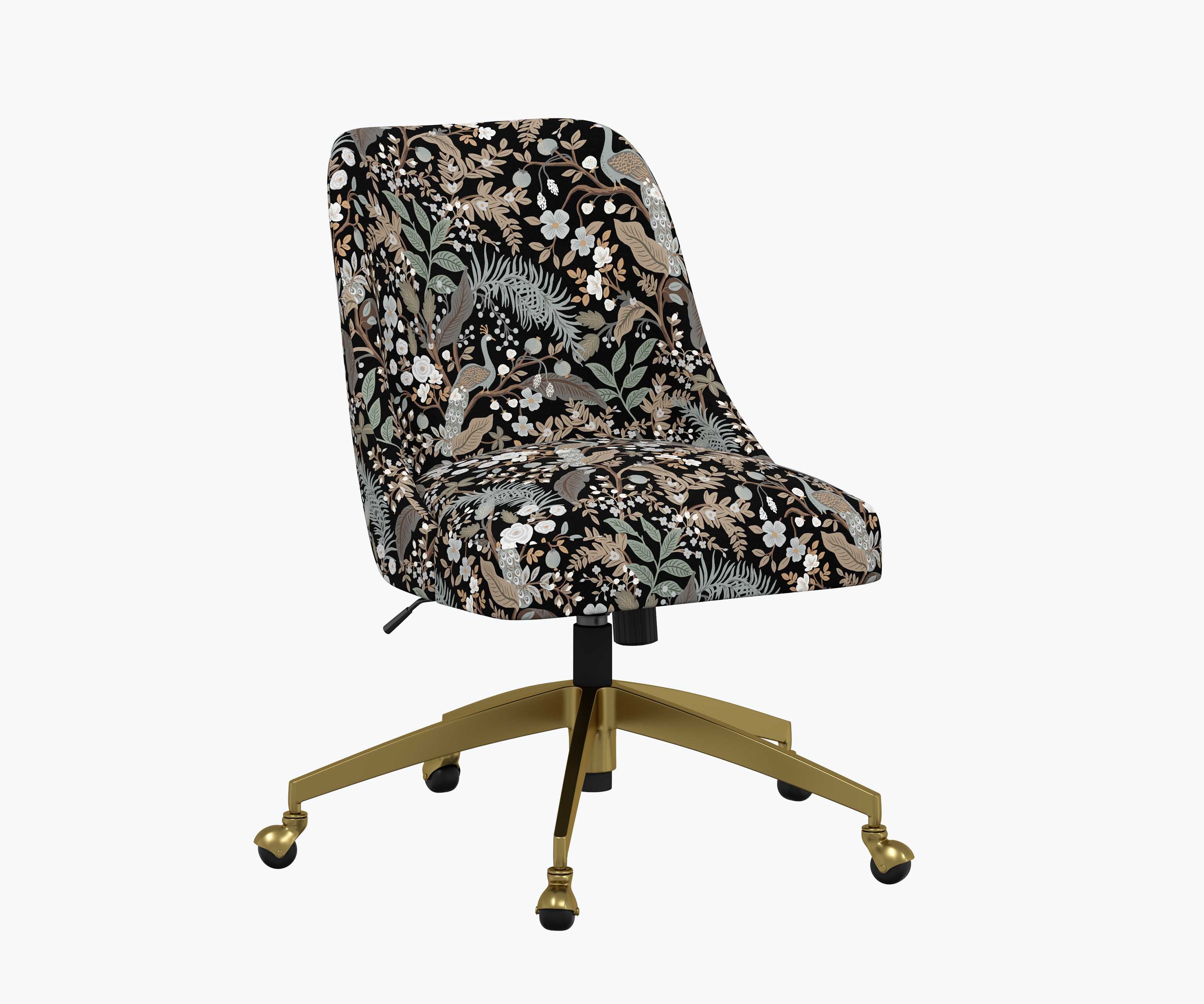 Oxford Desk Chair - Peacock Garden Black