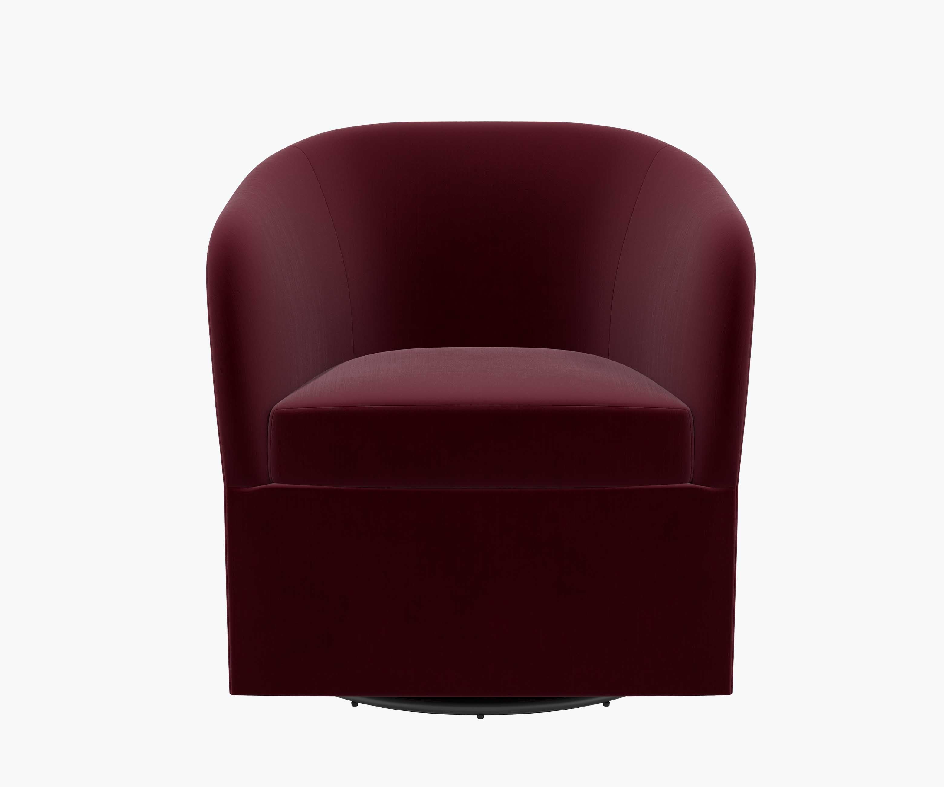 Pembroke Swivel Chair - Plum Velvet