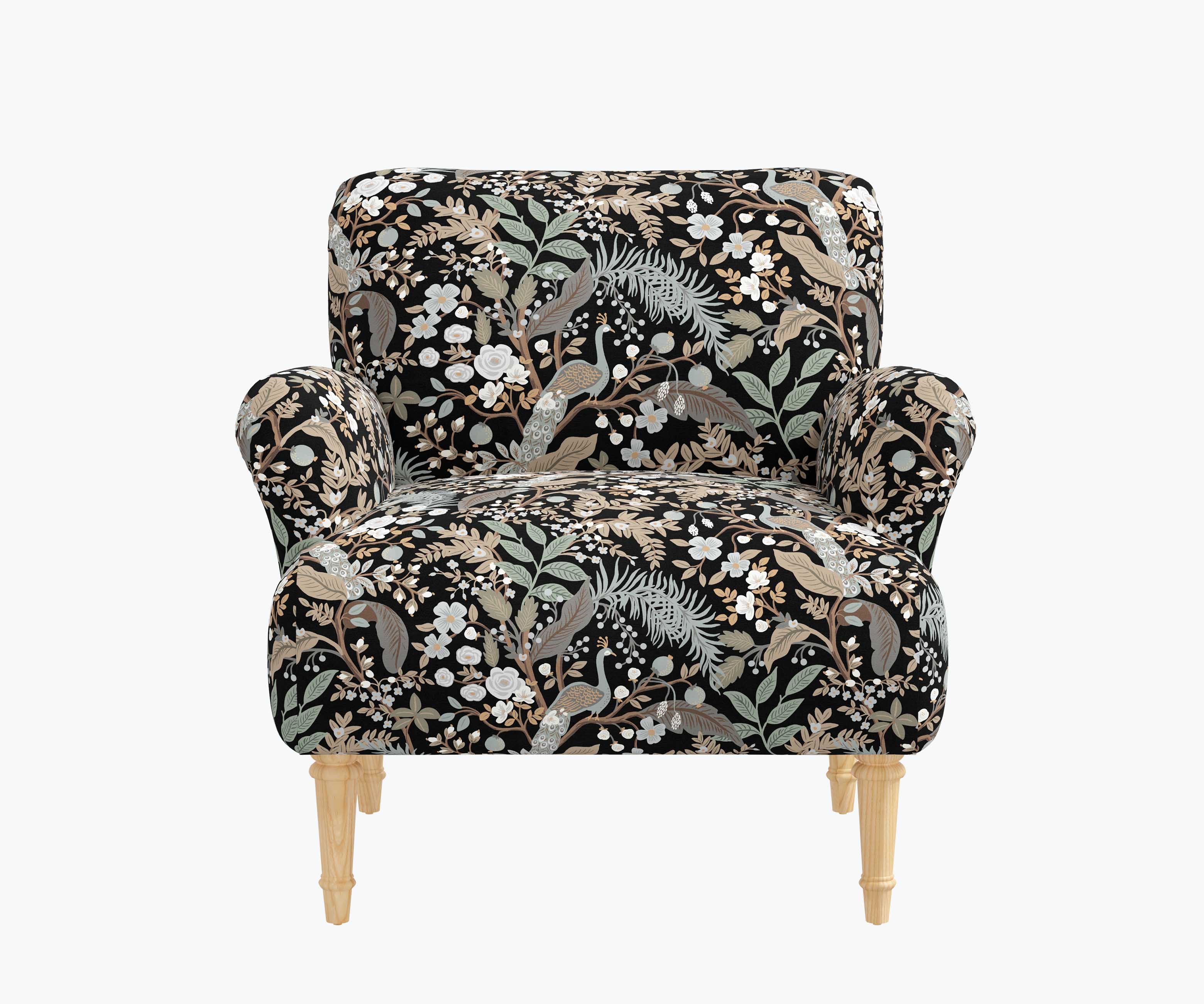 Bristol Armchair - Peacock Garden Black