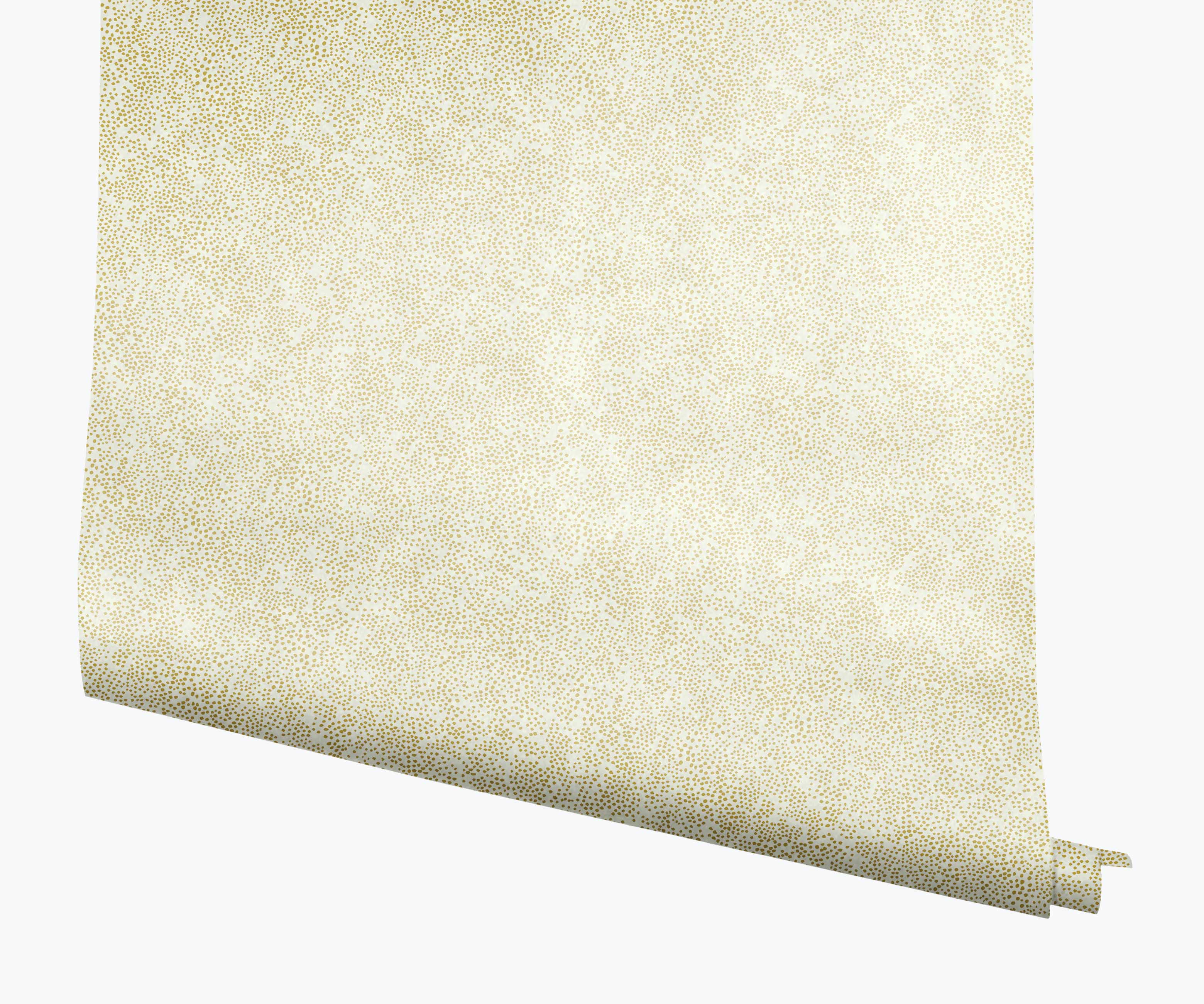 Champagne Dots Wallpaper - Metallic Gold & White