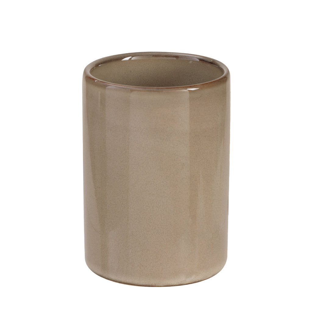 The Stoneware Taupe Ceramic Bath Accessories