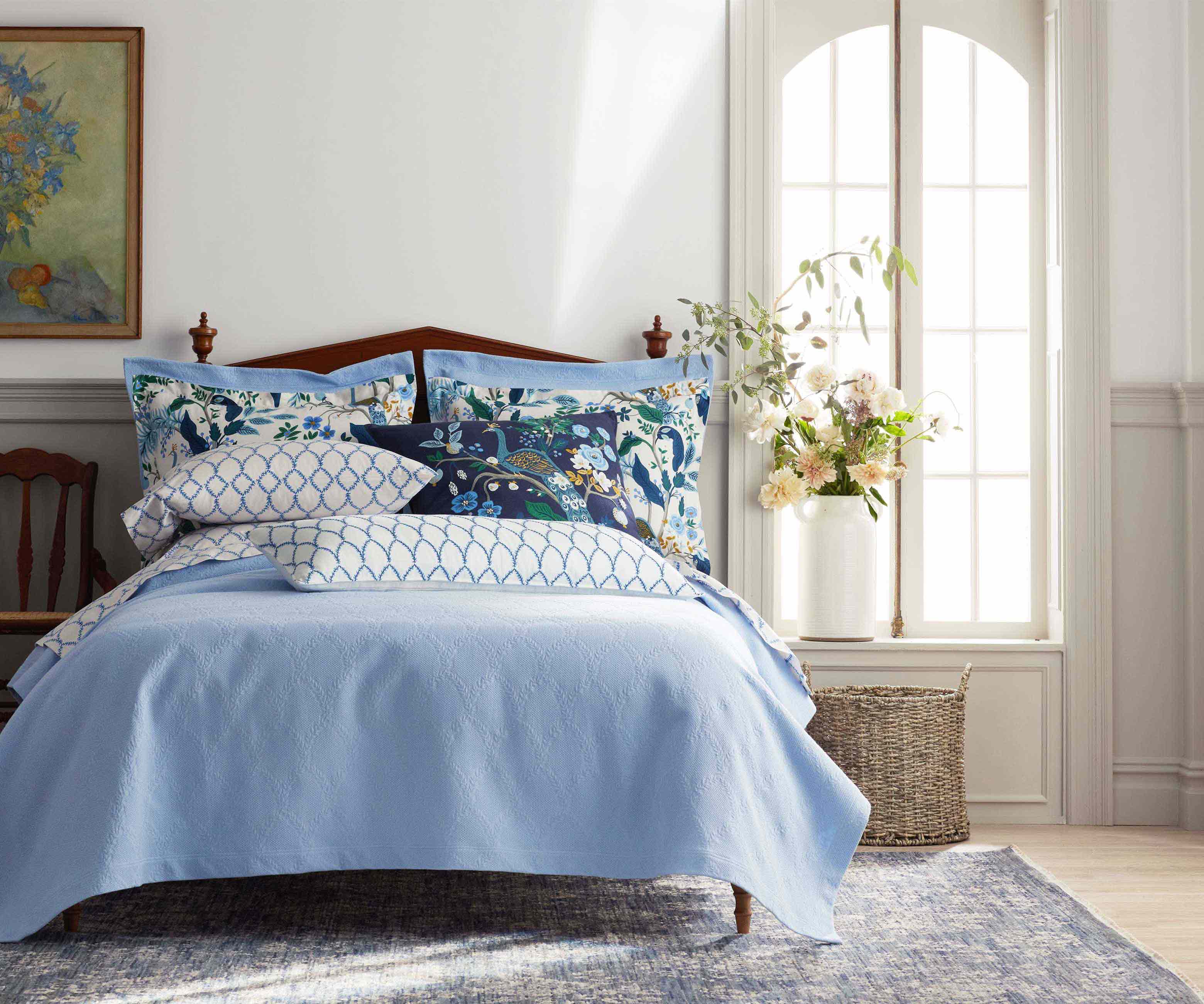 Matelassé Coverlet Sham - Laurel Blue