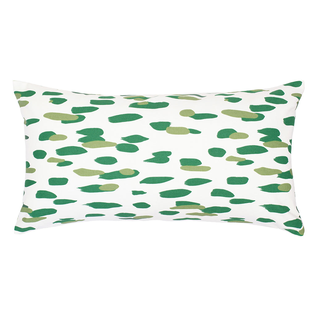 The Green Brushstrokes Throw Pillow