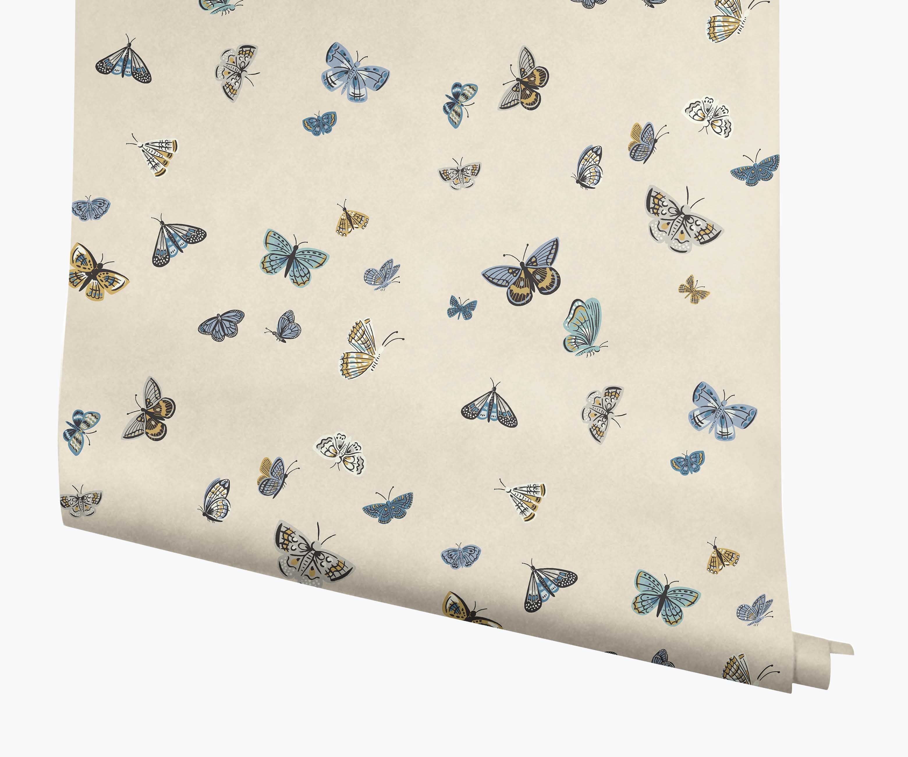 Butterfly House Wallpaper - Linen