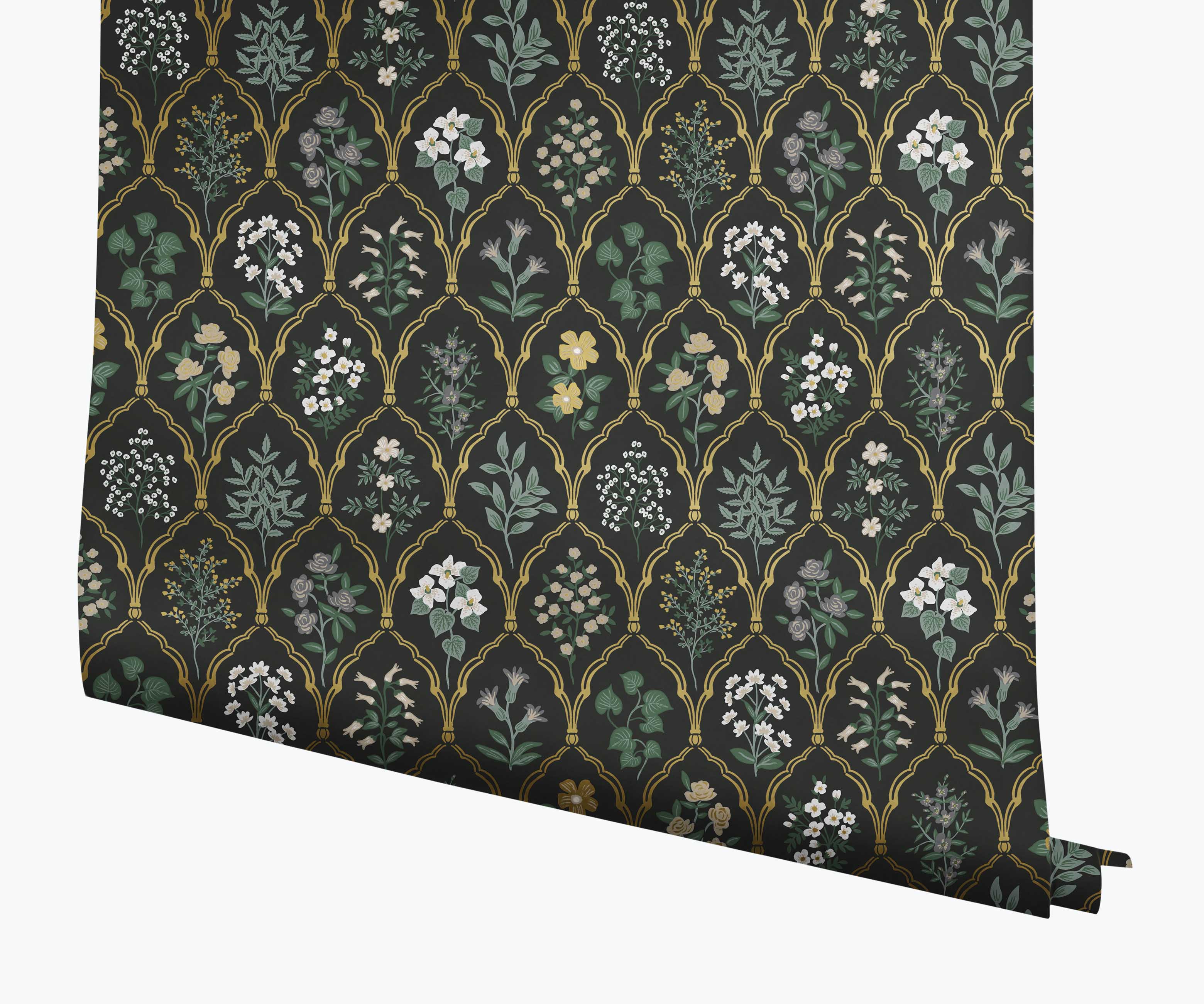 Hawthorne Wallpaper - Black Linen