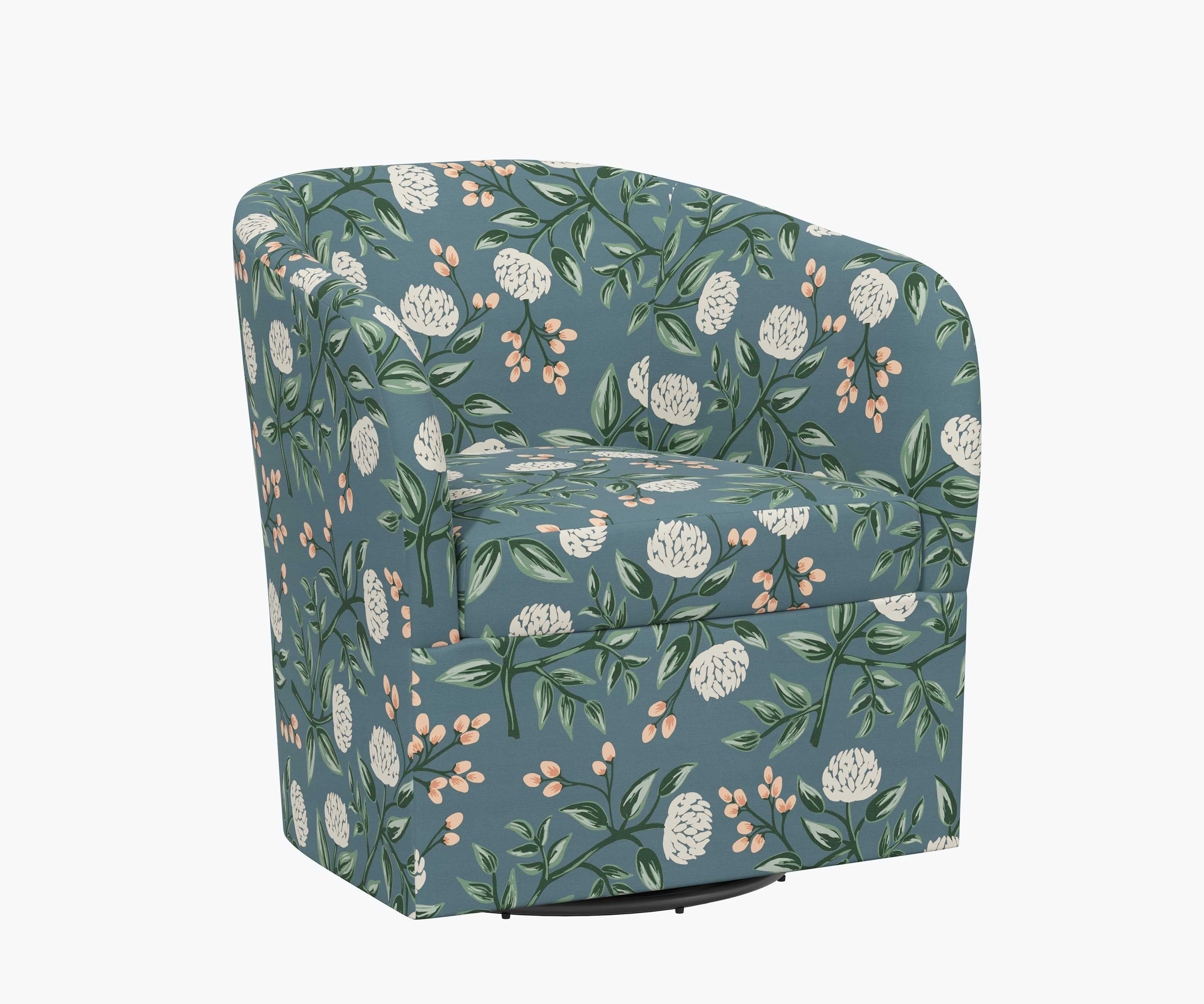 Pembroke Swivel Chair - Peonies