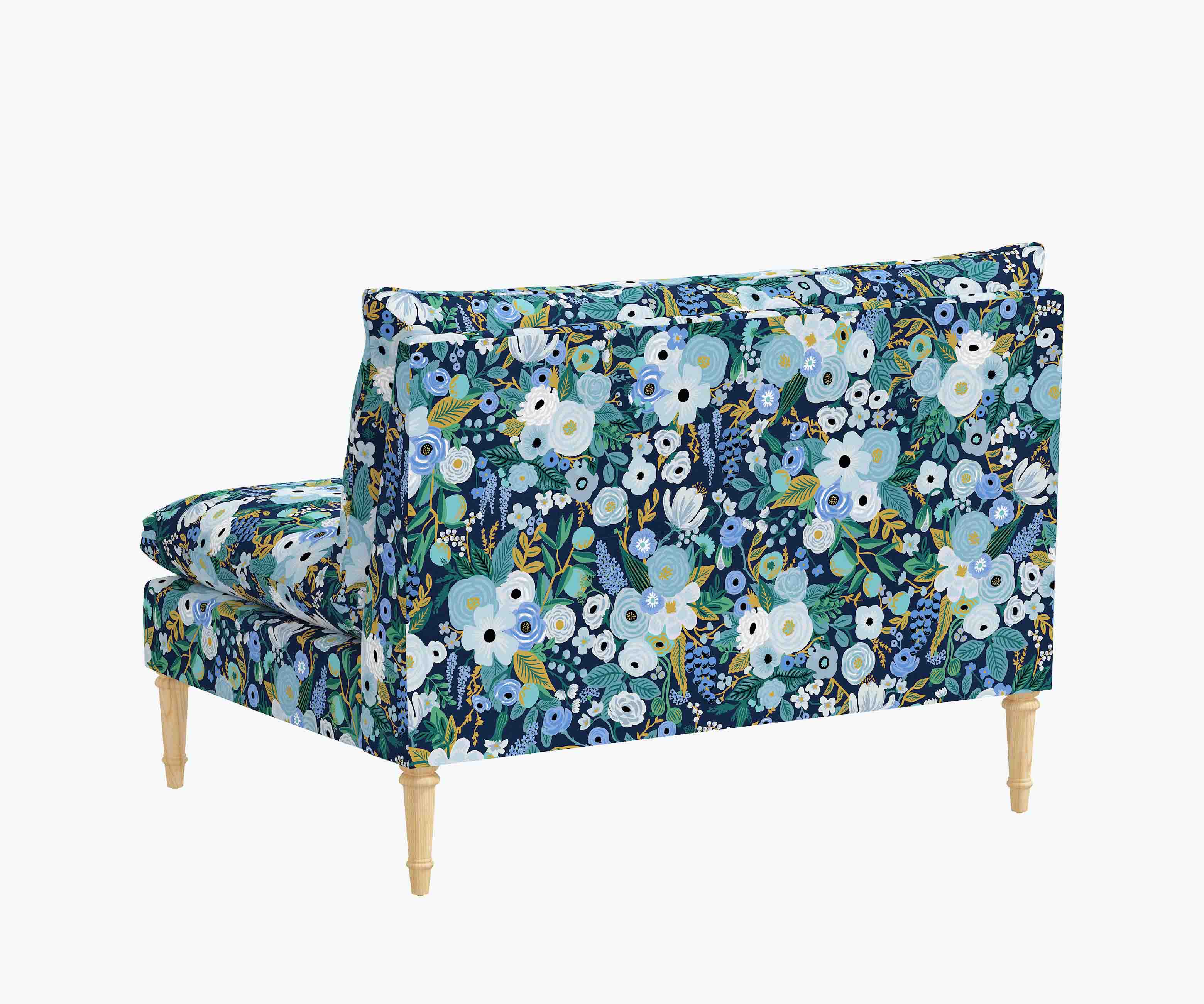 Louie Settee - Garden Party Blue