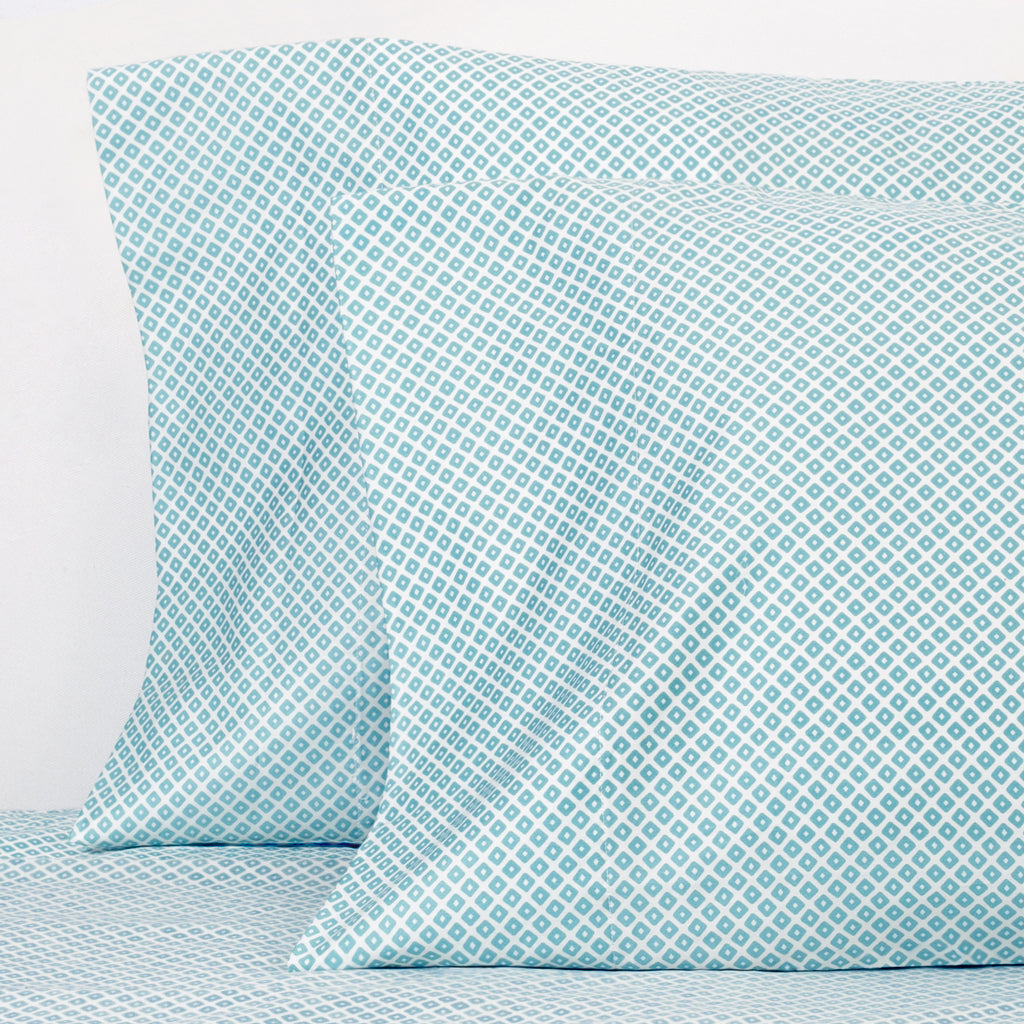 Turquoise Diamonds Pillowcase Pair