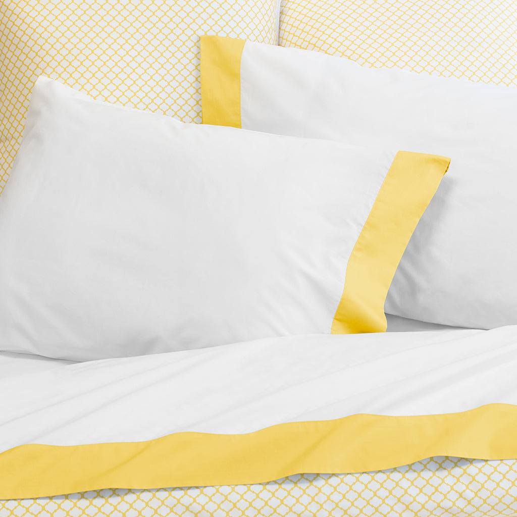 Yellow Border Pillowcase Pair