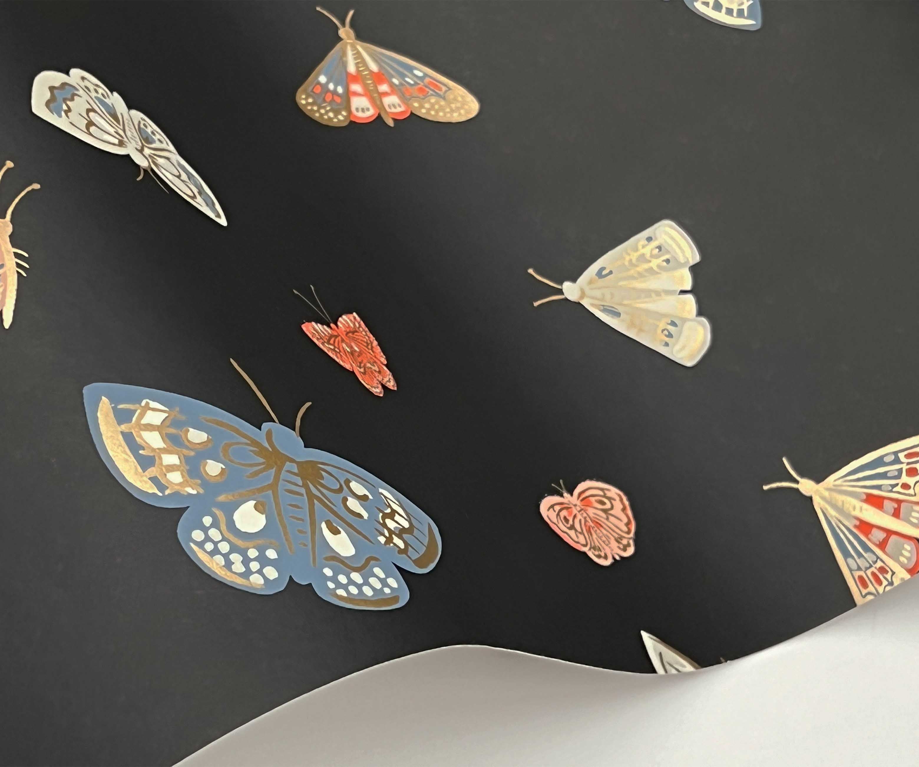 Butterfly House Wallpaper Sample - Black