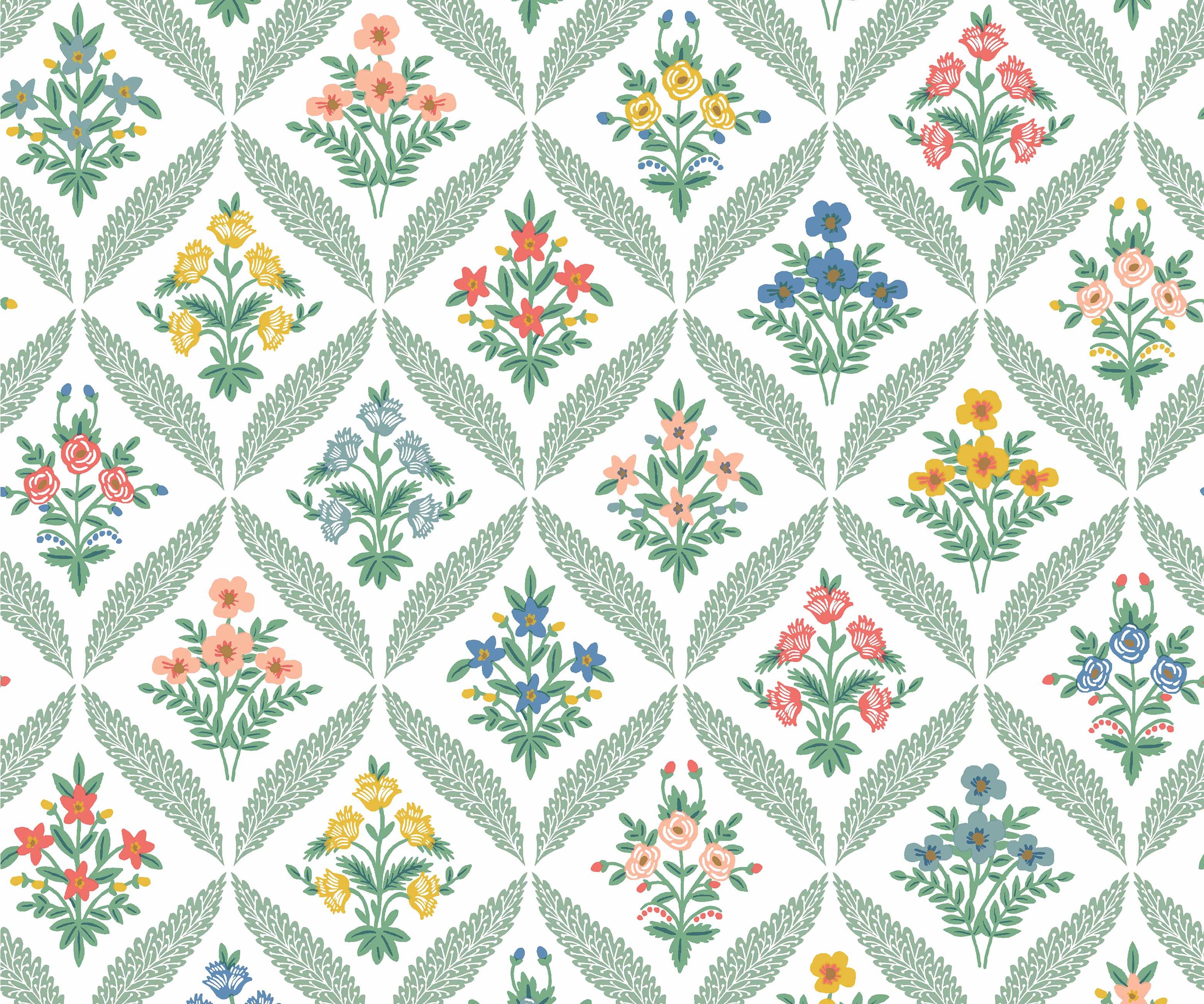 Estee Garden Wallpaper - Sage Multi