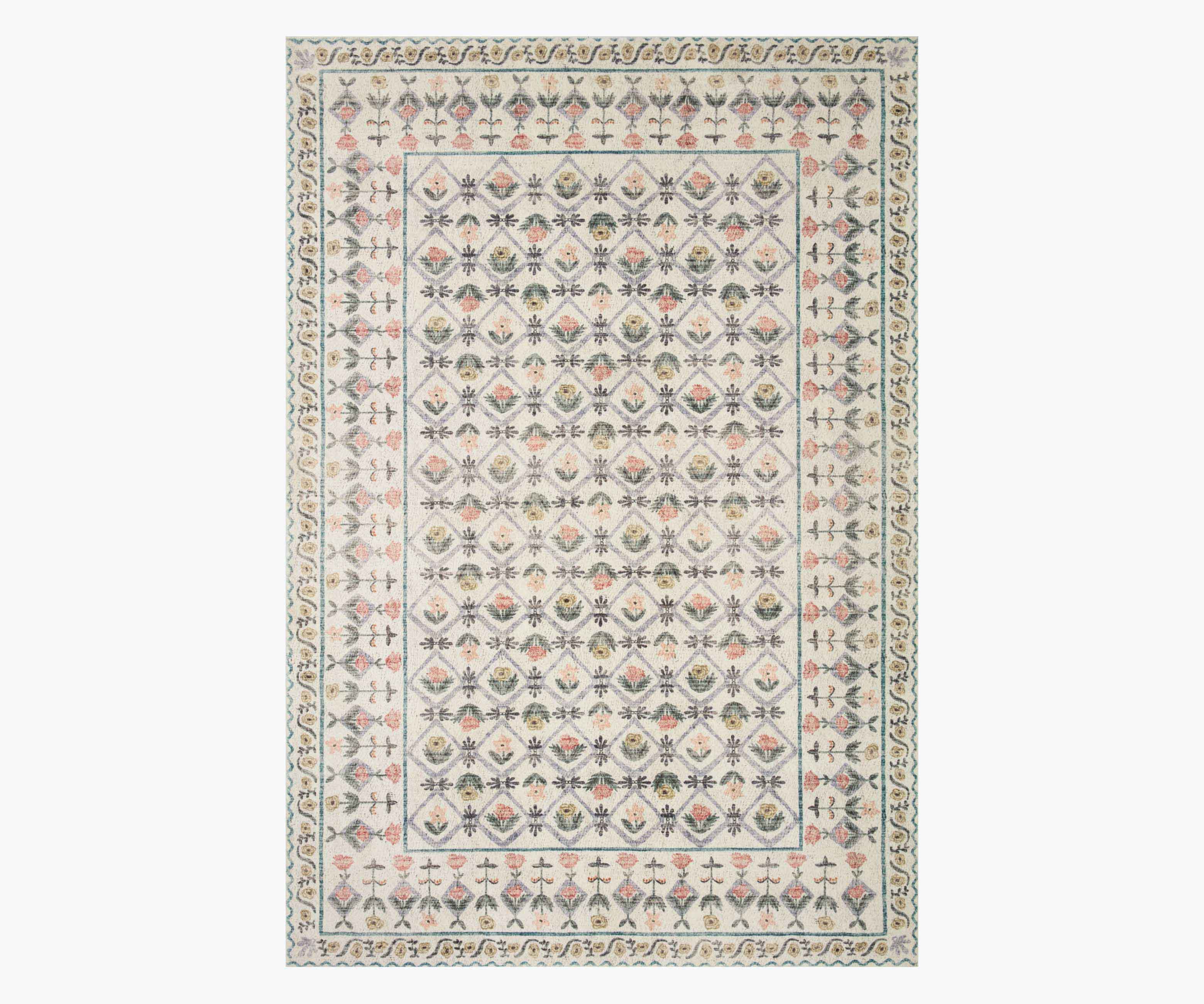 Eden Lattice Power Loomed Rug - Ivory