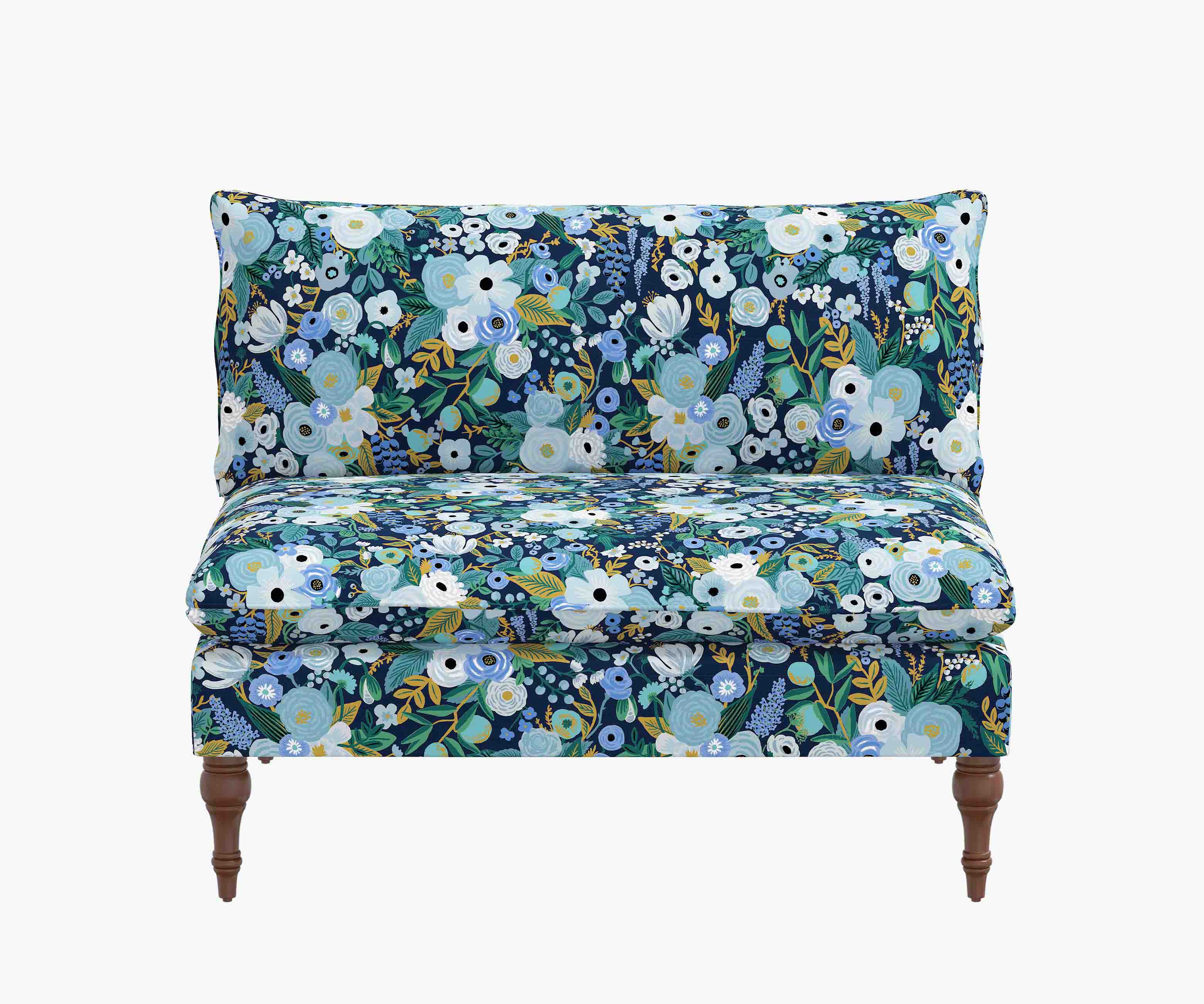 Louie Settee - Garden Party Blue