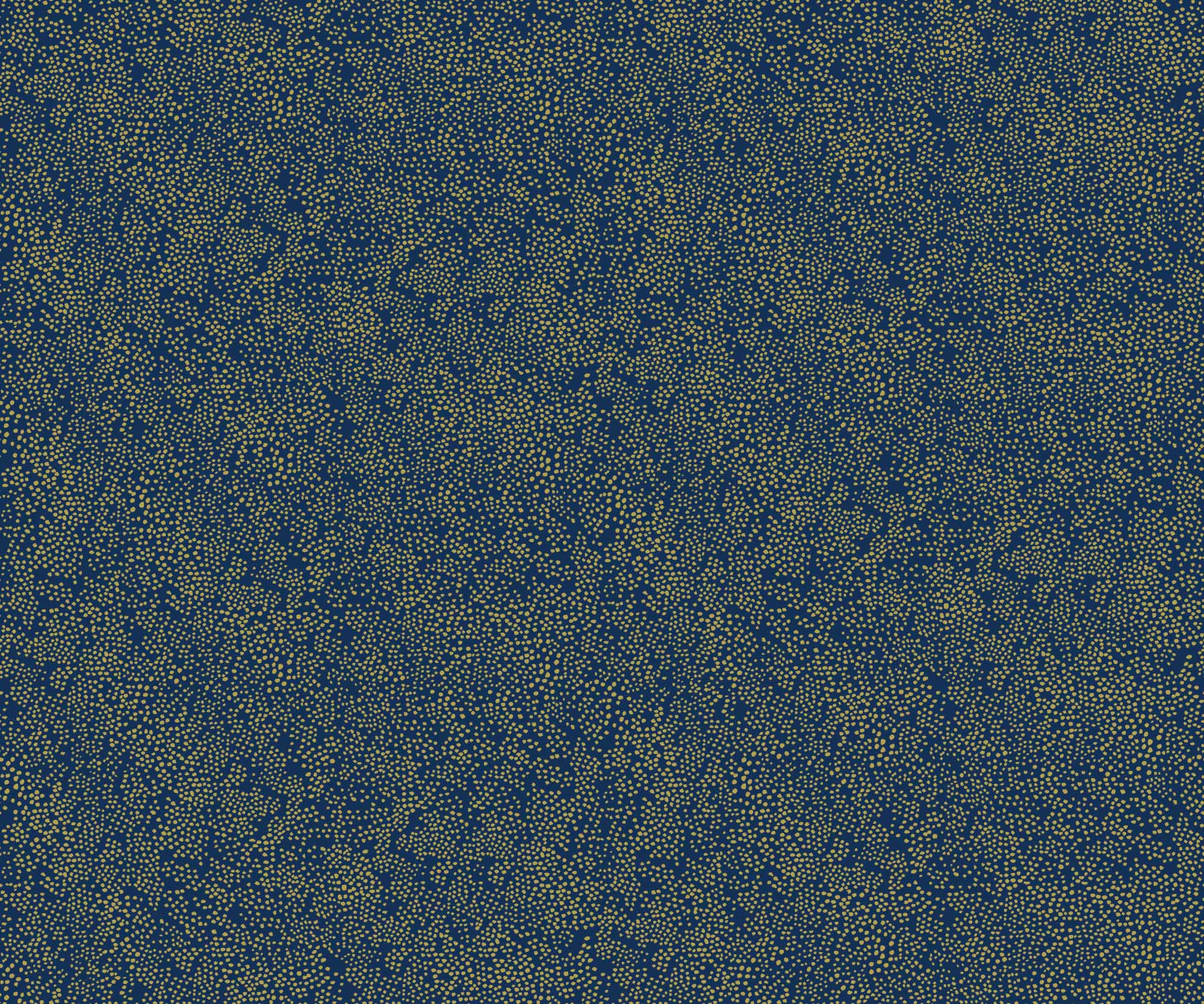 Champagne Dots Wallpaper - Metallic Gold & Navy