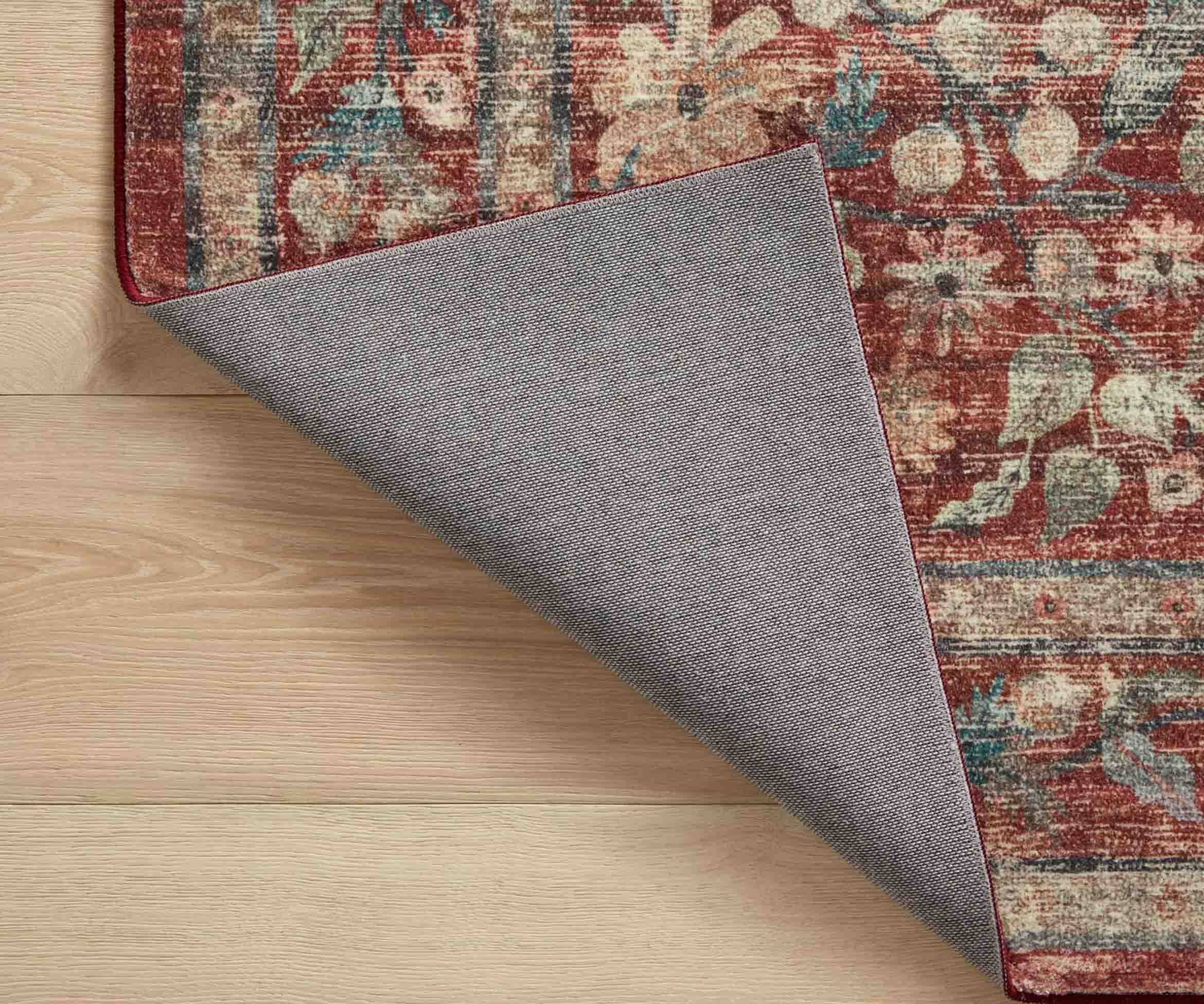 Courtyard Eve Printed Rug - Crimson