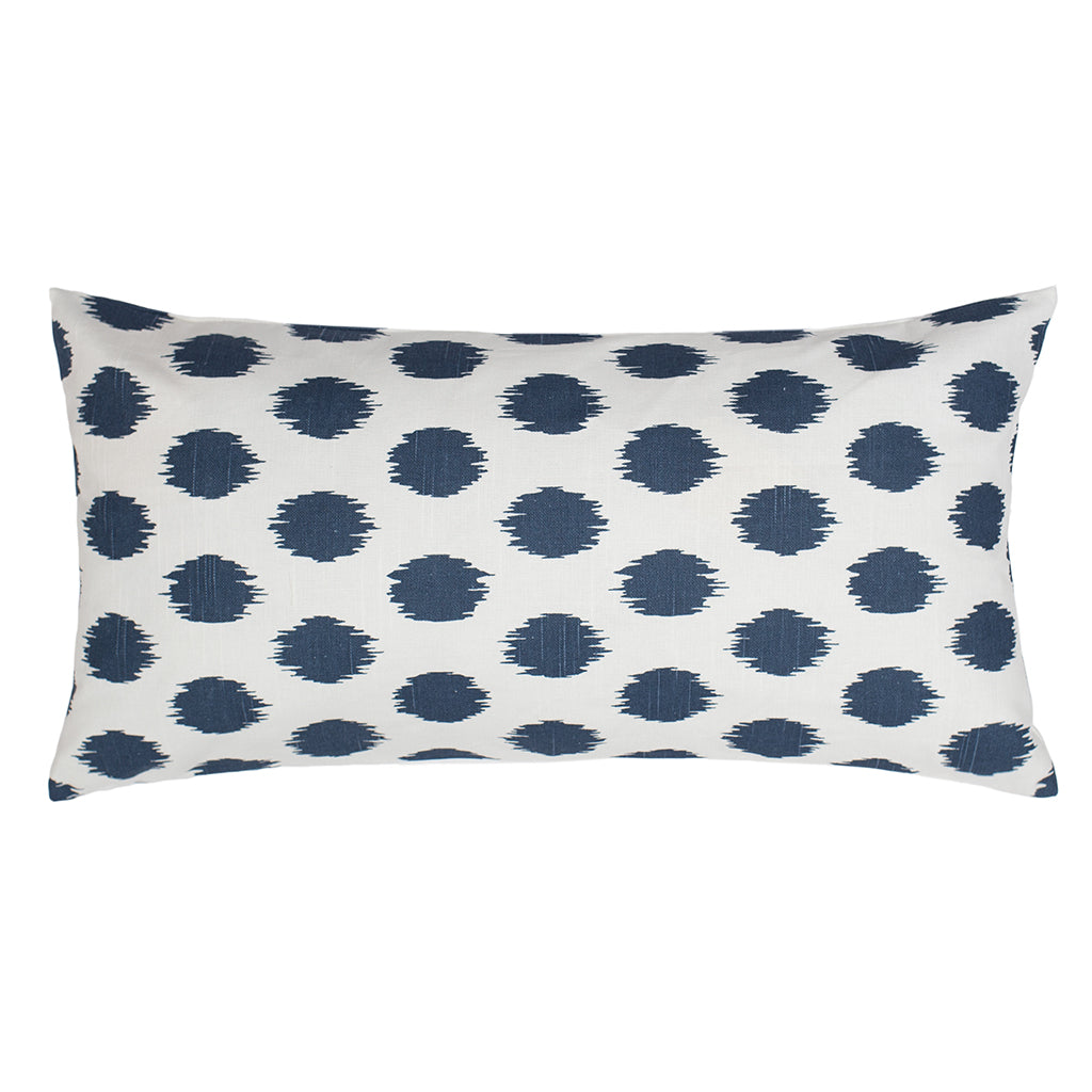 Dusk Blue Ikat Dot Throw Pillow